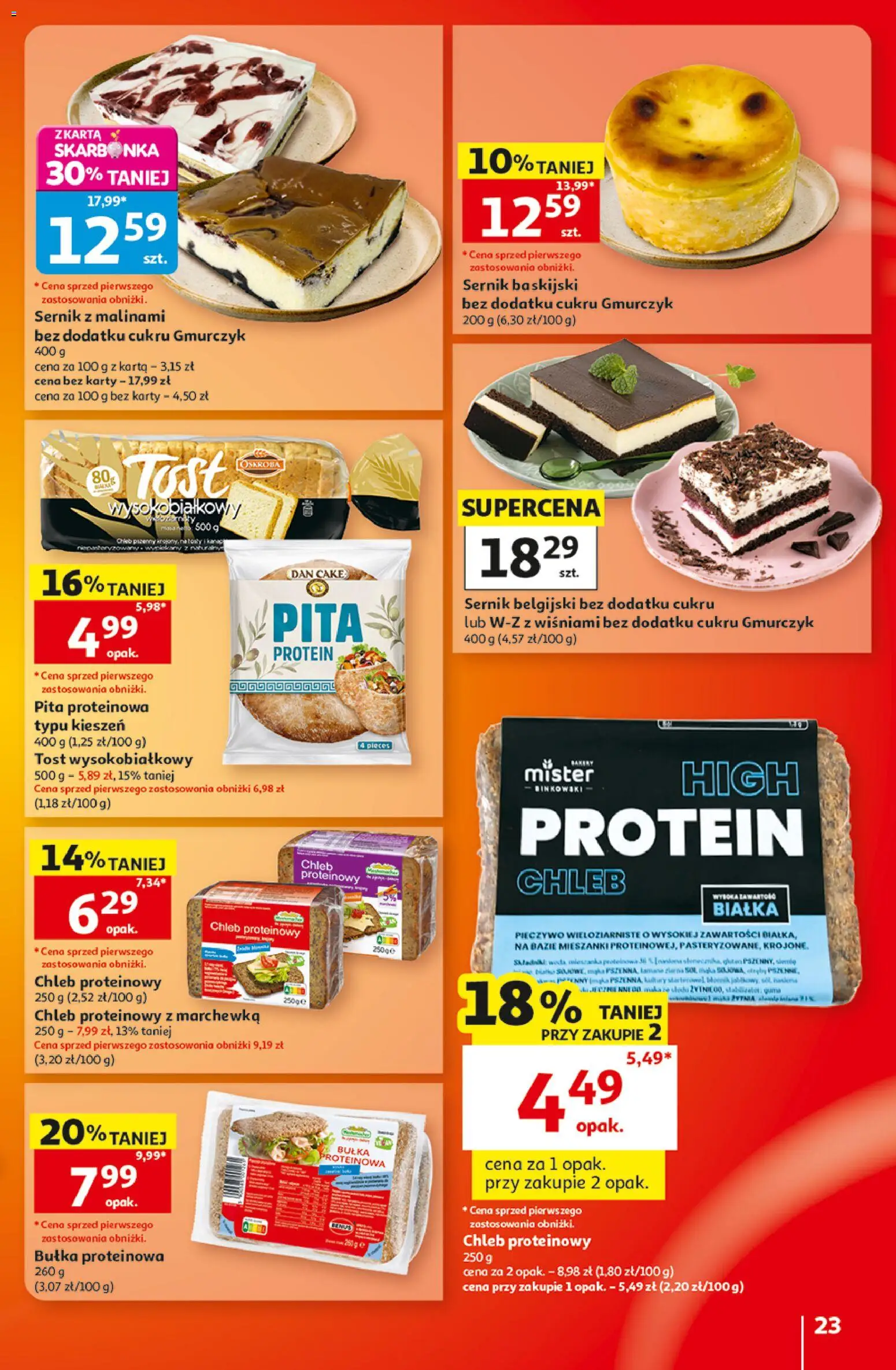 Auchan gazetka - 30 Lat Hipermarket od 10.09.2026 | Strona: 23 | Produkty: Pieczywo, Karta, Bułka proteinowa, Chleb proteinowy