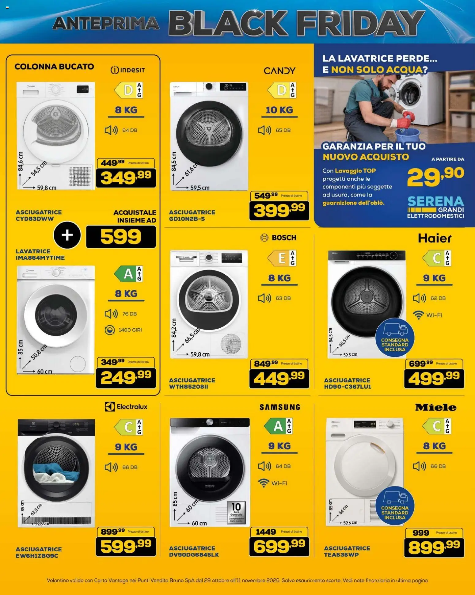 Volantino BRUNO del 29/10/2026 | Pagina: 30 | Prodotti: Acqua, Lavatrice, Miele, Samsung