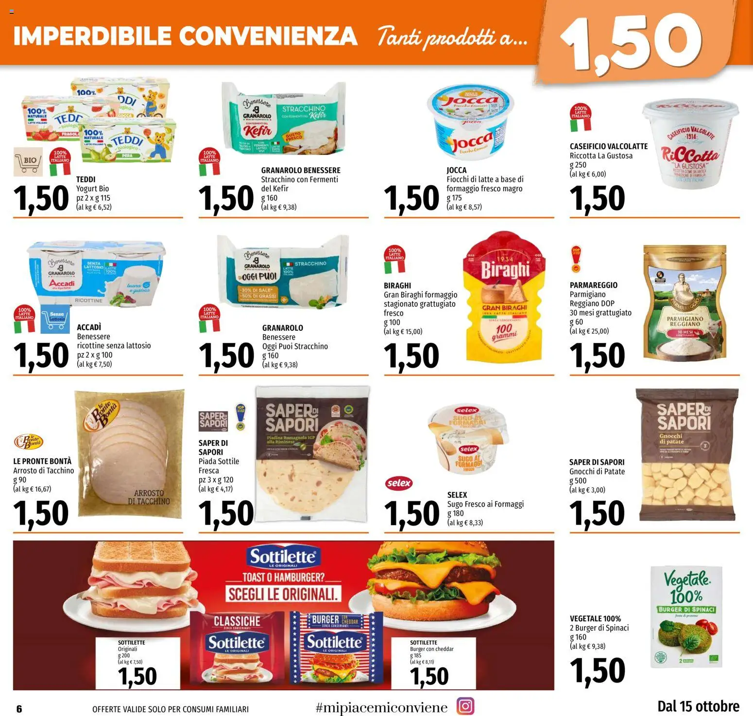 Volantino EMI del 15/10/2026 | Pagina: 6 | Prodotti: Cheddar, Spinaci, Sugo, Gnocchi di patate