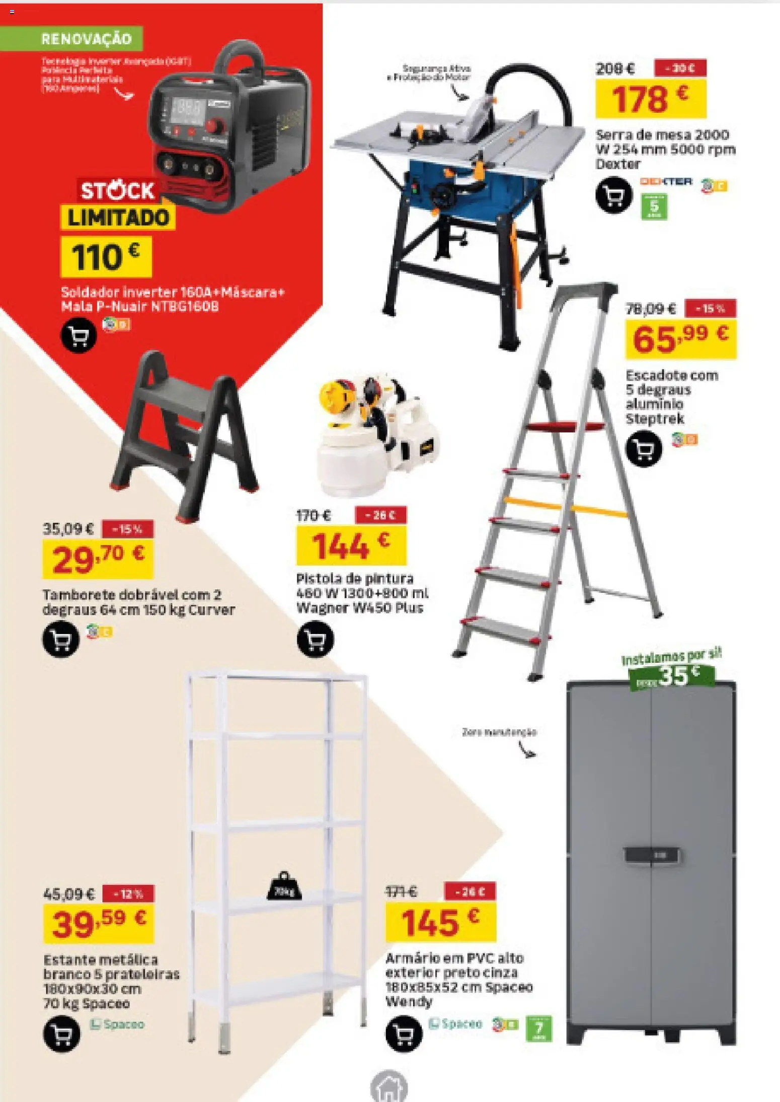 Leroy Merlin Catálogo Açores │ válido de 23/07/2026 | Página: 23 | Produtos: Pistola de pintura, Armário, Mesa
