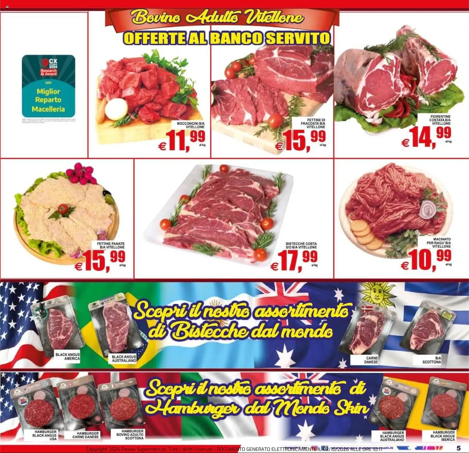 Volantino Pewex del 02/10/2026 | Pagina: 5 | Prodotti: Bovino, Carne, Hamburger, Macinato
