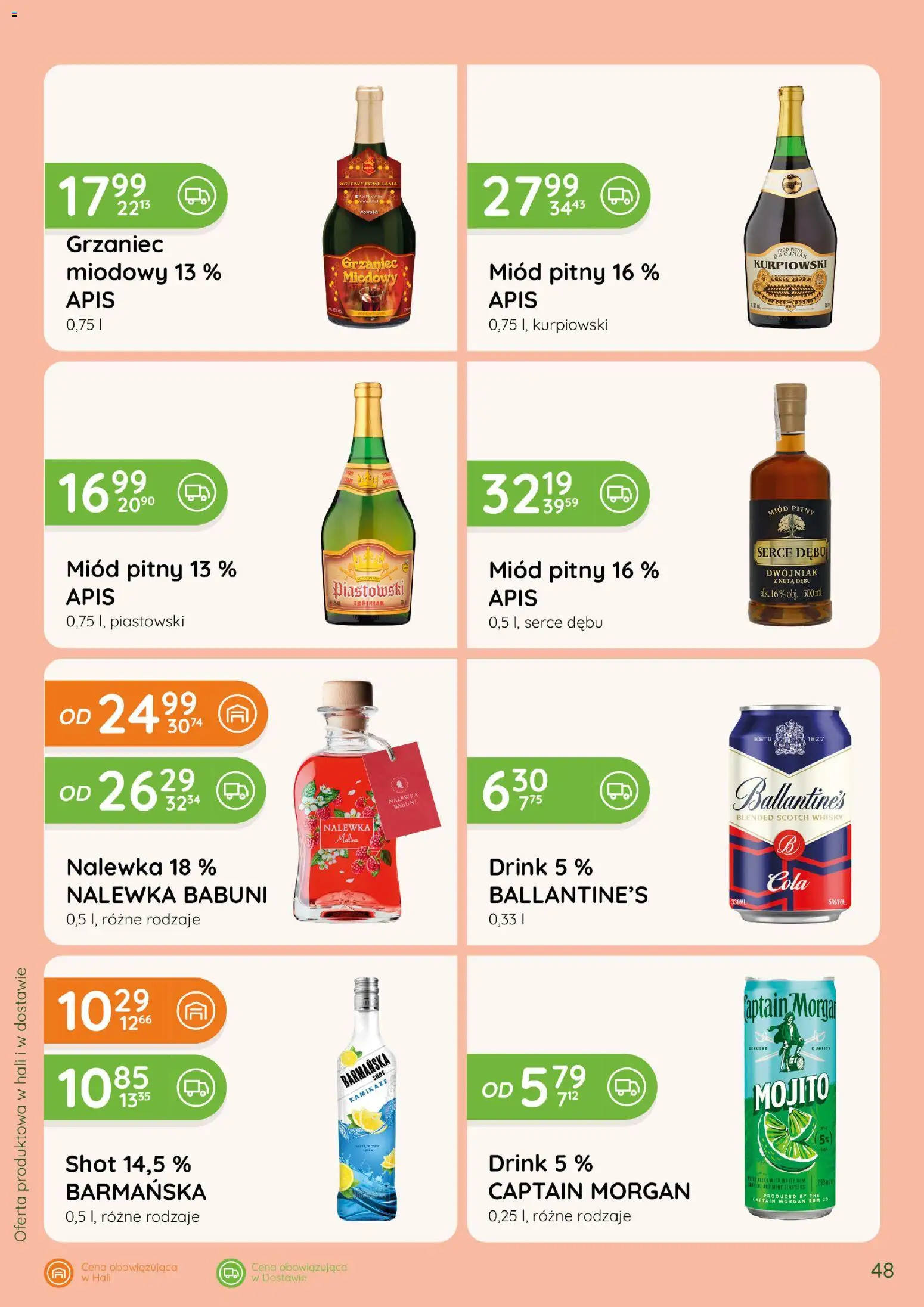 Eurocash gazetka - Katalog Alkoholowy od 01.10.2026 | Strona: 48 | Produkty: Malina, Miód pitny, Rum, Whisky