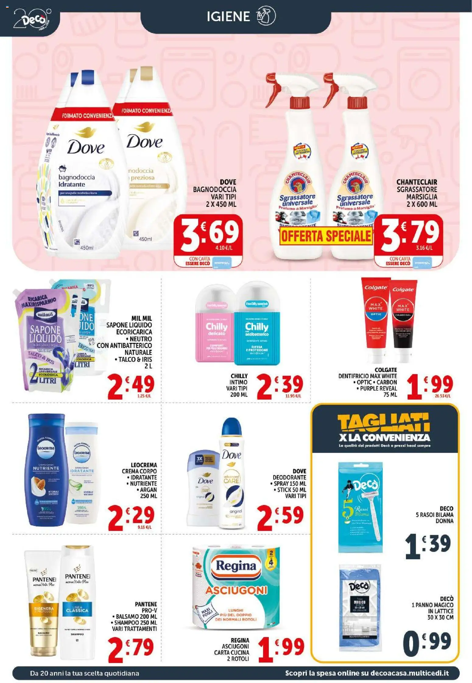 Volantino Decò del 29.05.2026 | Pagina: 18 | Prodotti: Shampoo, Crema, Sgrassatore, Profumo