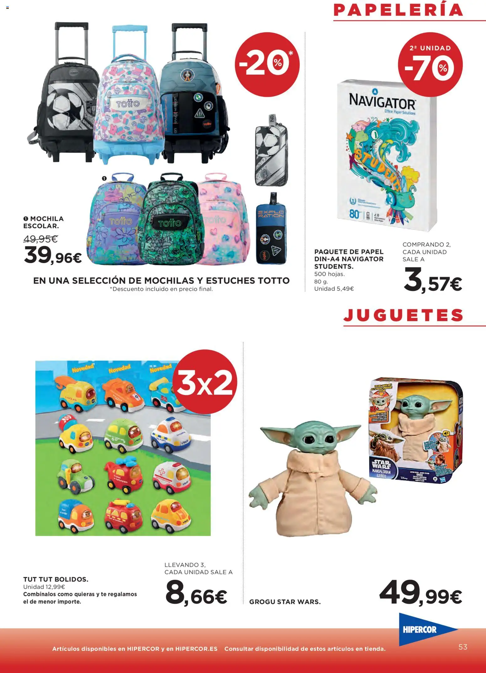 Hipercor catálogo │ válido desde el 24/09/2026 | Página: 53 | Productos: Mochila, Té, Juguetes
