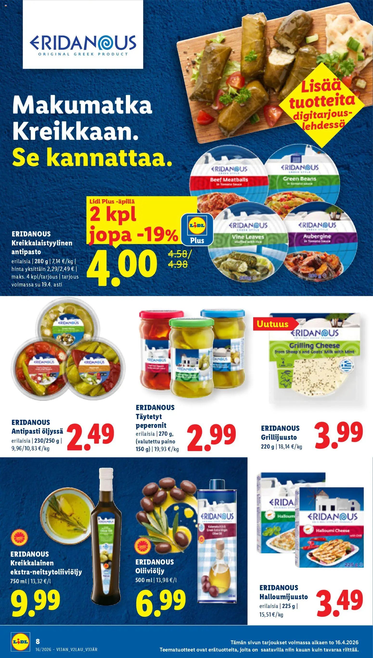 Lidl tarjoukset - Tampere – voimassa 16.04.2026 alkaen | Sivu: 9 | Tuotteet: Oliiviöljy