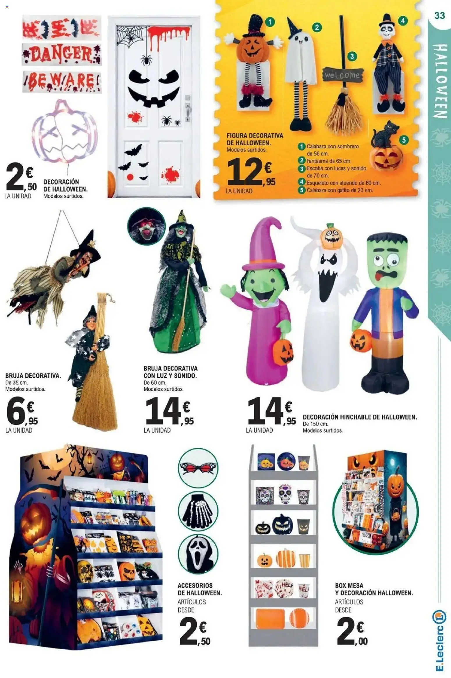 E.Leclerc Megames 2 07/10/2026 - 18/10/2026 | Página: 33 | Productos: Calabaza, Escoba, Decoración, Mesa