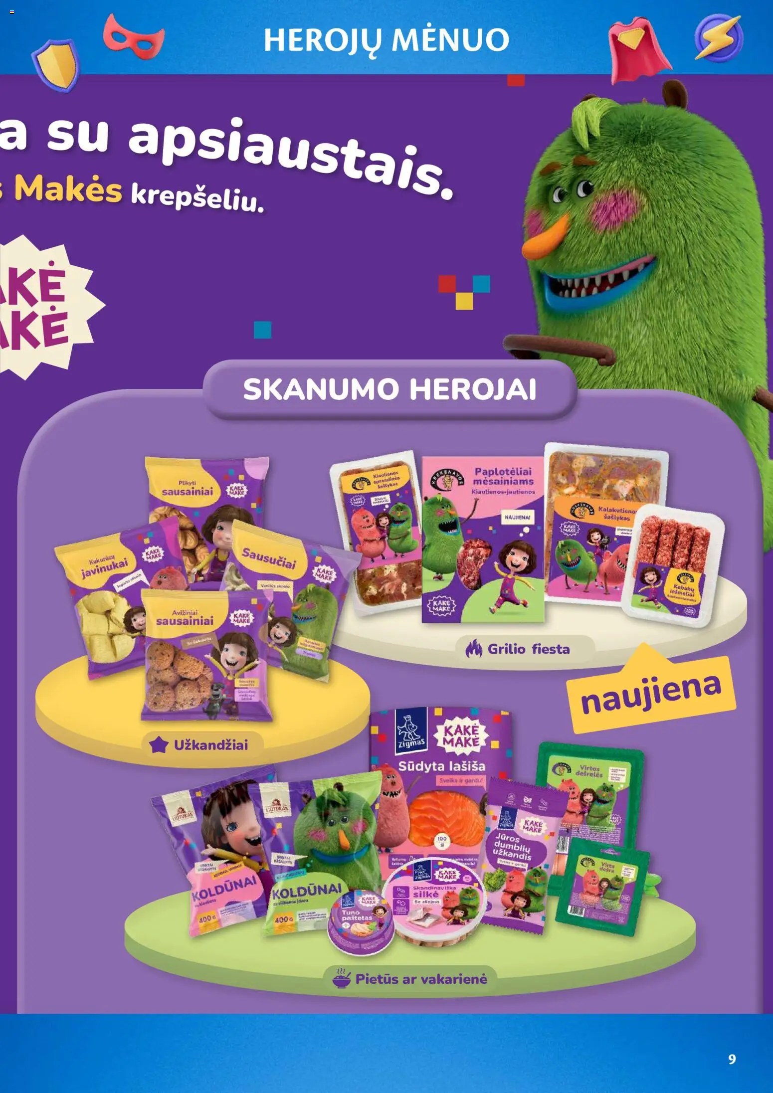MAXIMA akcijos nuo 09.06.2026 | Puslapis: 9 | Prekių: Sausainiai, Kiaulienos, Dešrelės, Silkė