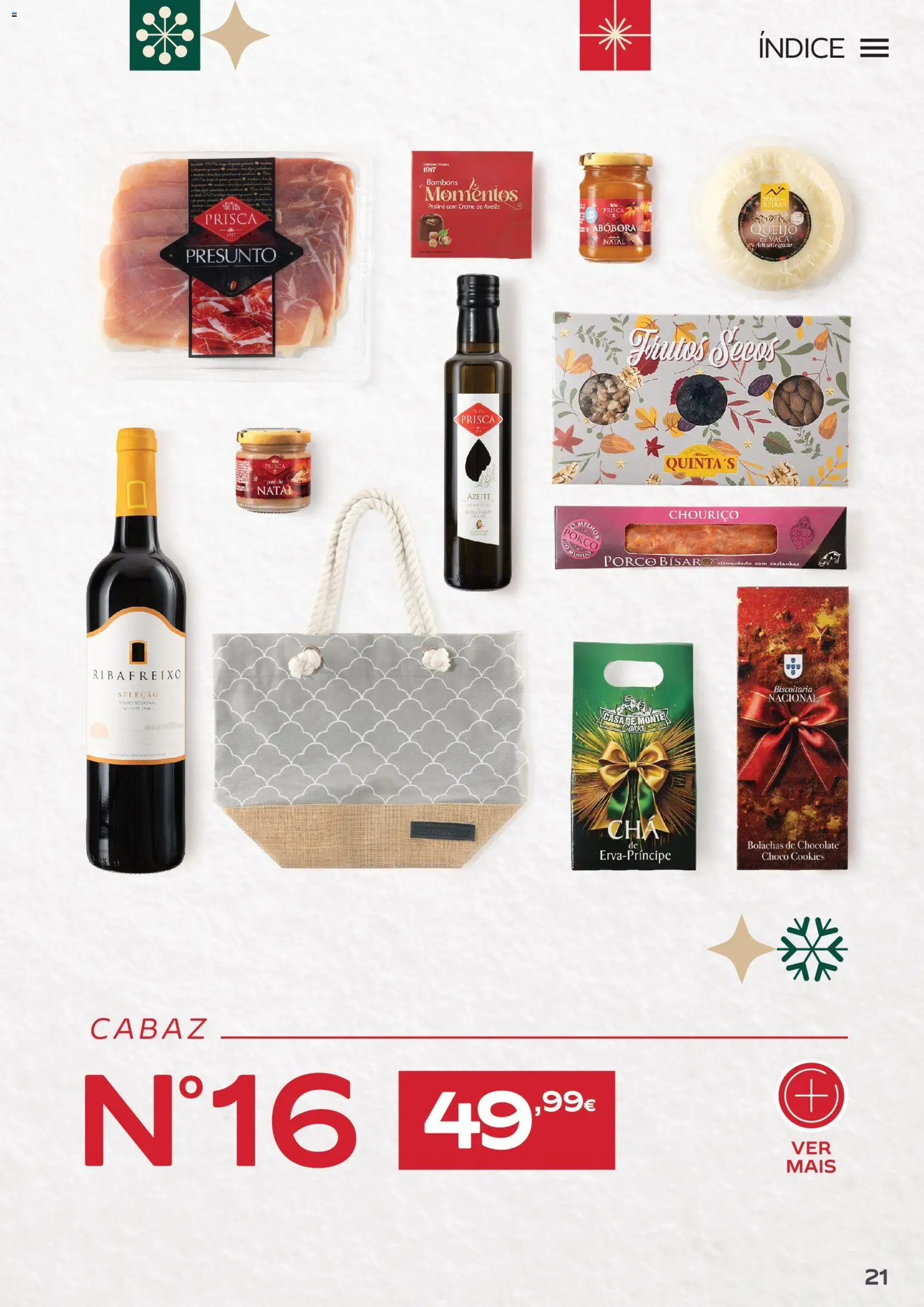 Continente Cabazes de Natal │ válido de 06/10/2026 | Página: 21 | Produtos: Bolachas de chocolate, Frutos secos, Chocolate, Vinho