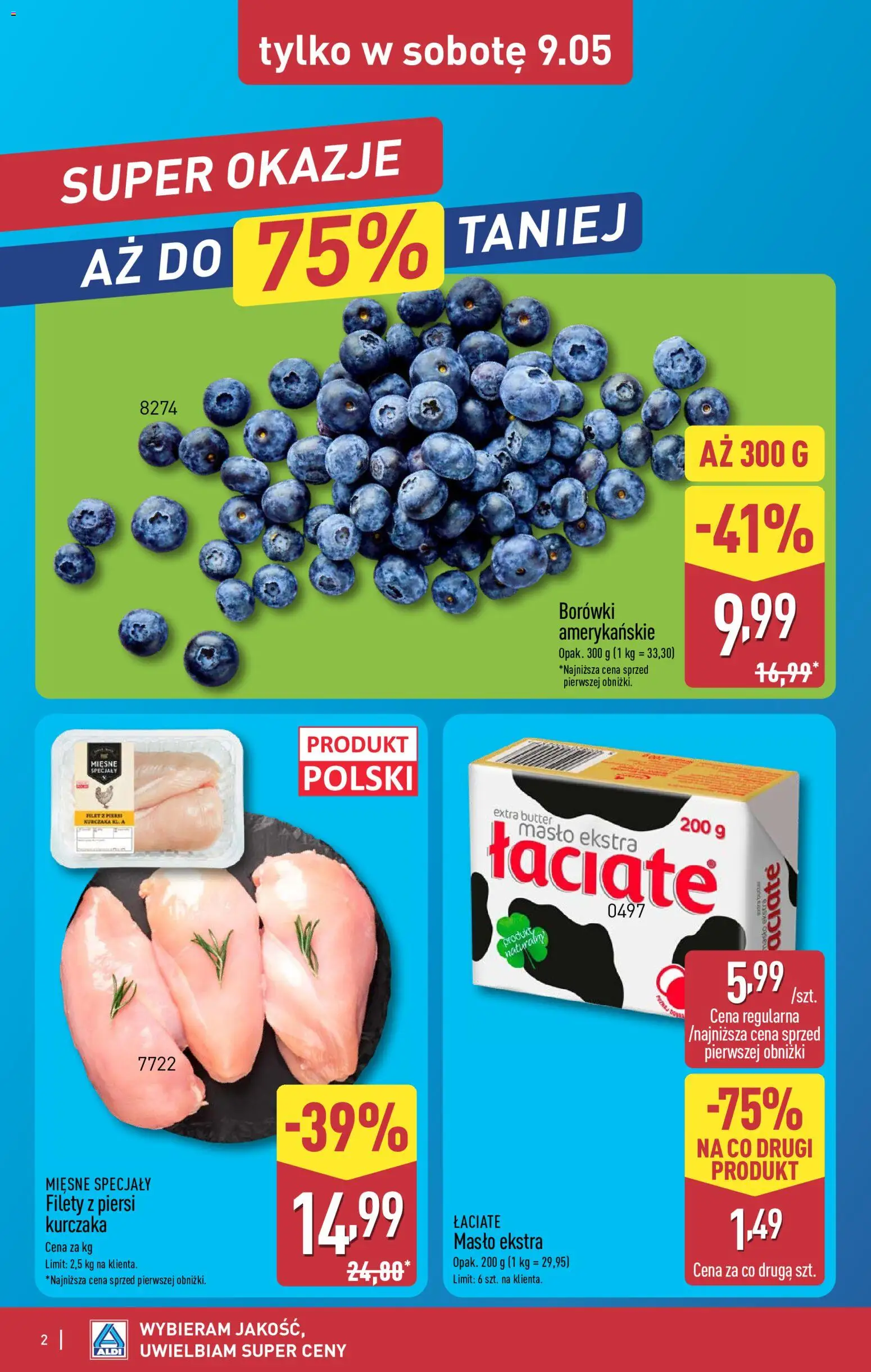 Aldi Polsko leták - Artykuły przemysłowe i tekstylia od 07.05.2026 | Strana: 2 | Produkty: Máslo, Filet