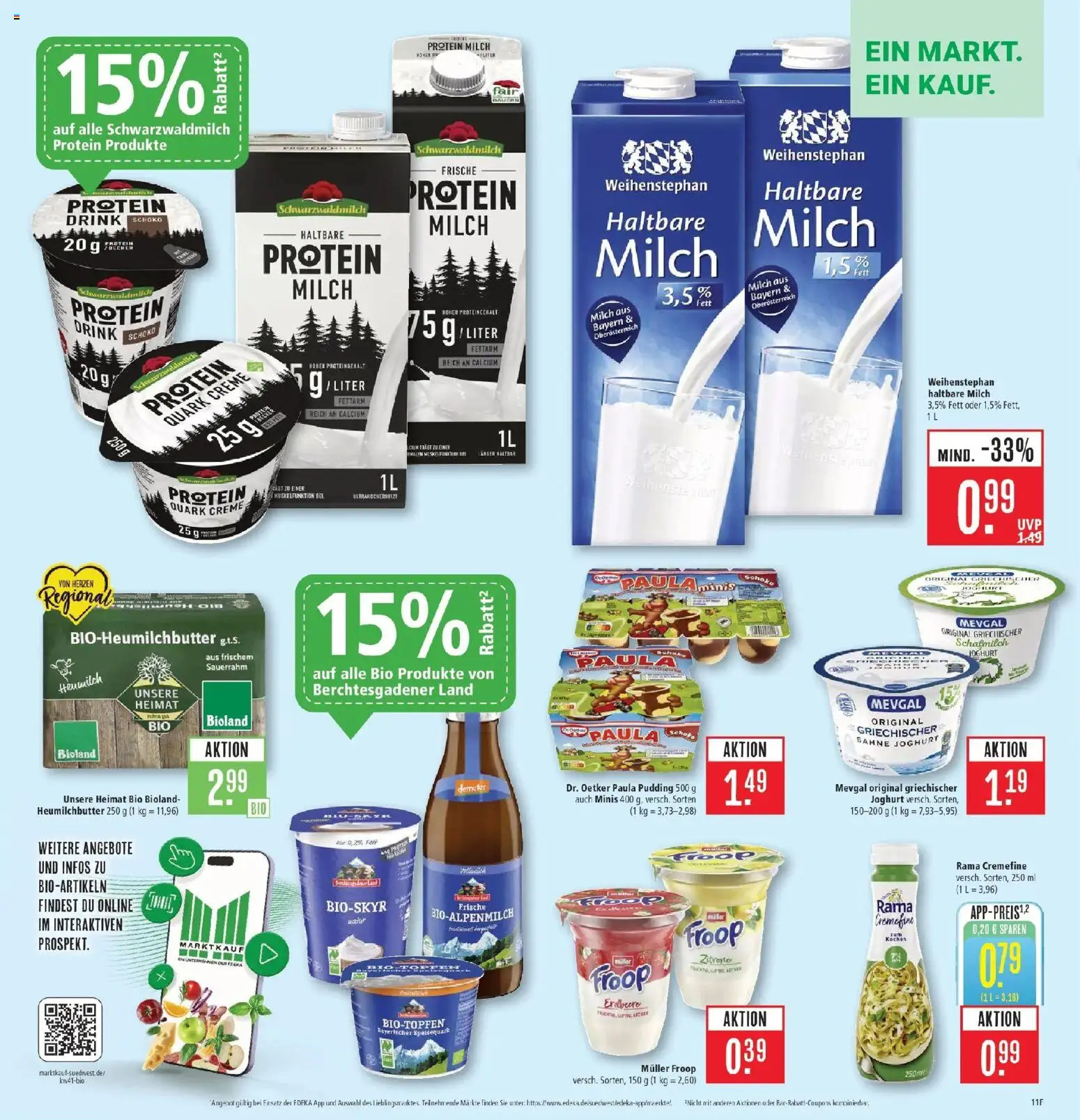 Marktkauf Prospekt Friedrichshafen (ab 05.10.2026) » Angebote online | Seite: 11 | Produkte: Rama, Joghurt, Milch 3,5%, Haltbare milch