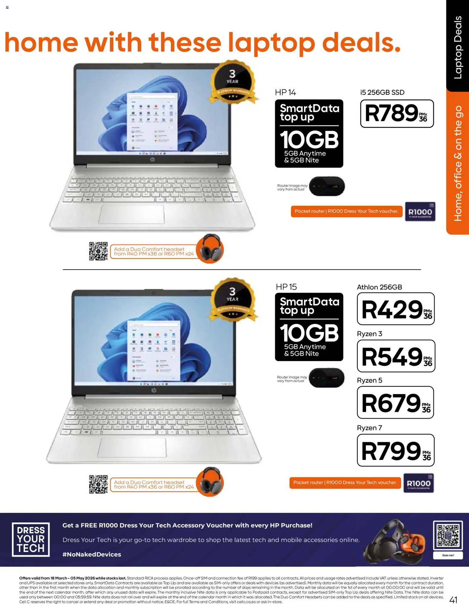 New Cell C catalogue – valid from 18.03.2026 | Page: 43 | Products: Router, Laptop, Wardrobe, Stock
