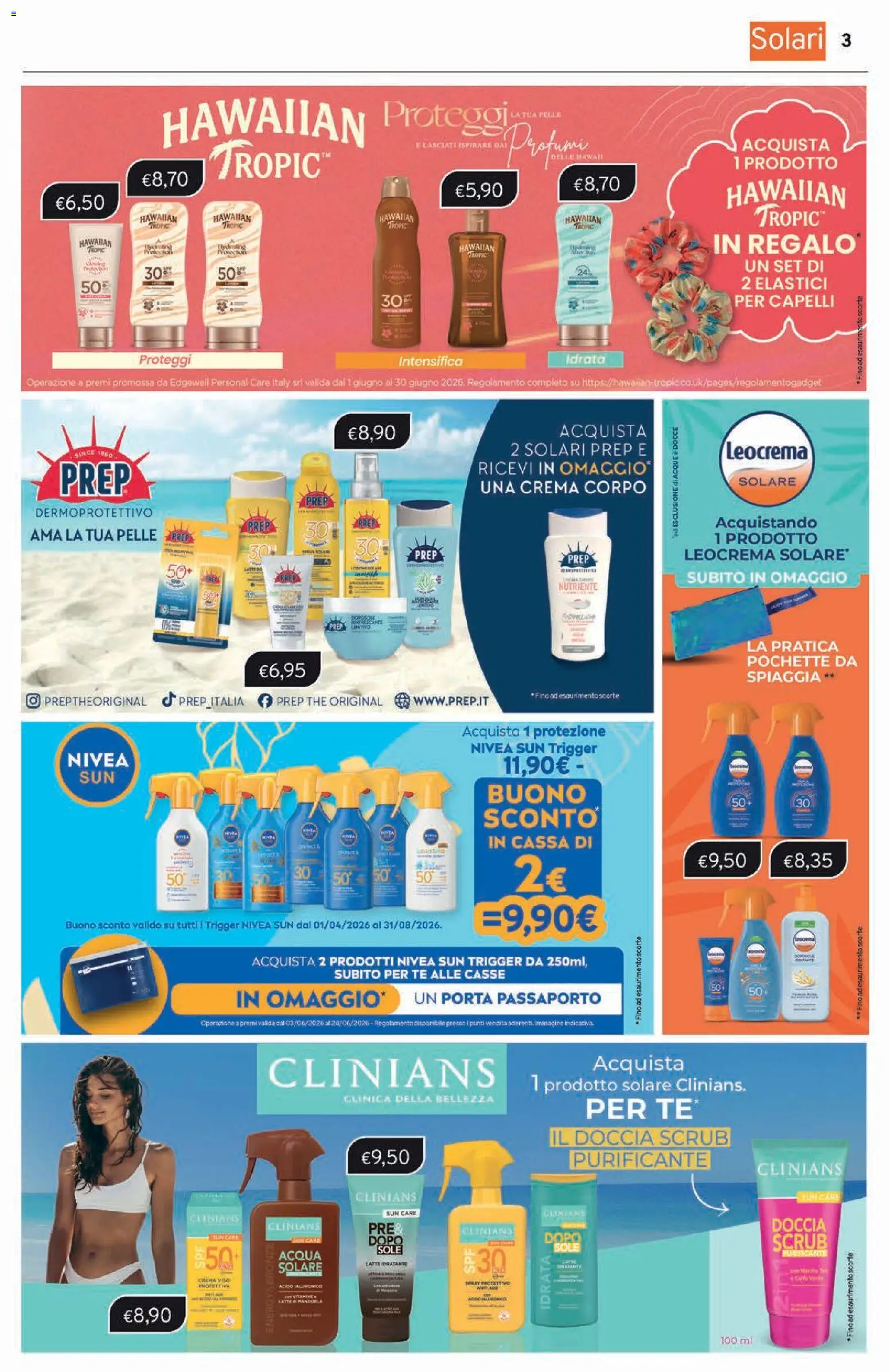 Volantino Sirene Blu del 03.06.2026 | Pagina: 3 | Prodotti: Crema, Tè, Crema viso, Elastici
