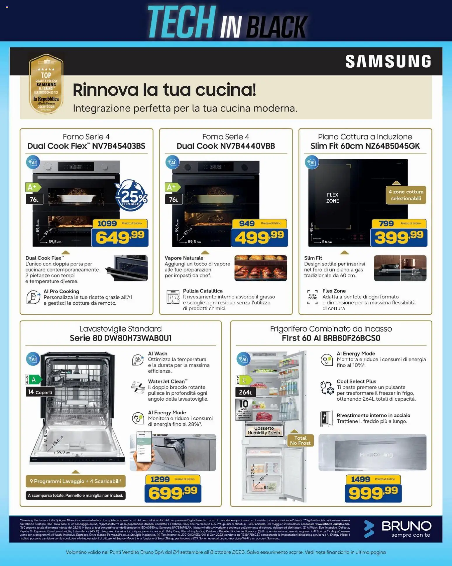 Volantino BRUNO del 24/09/2026 | Pagina: 39 | Prodotti: Tè, Freezer, Forno, Samsung