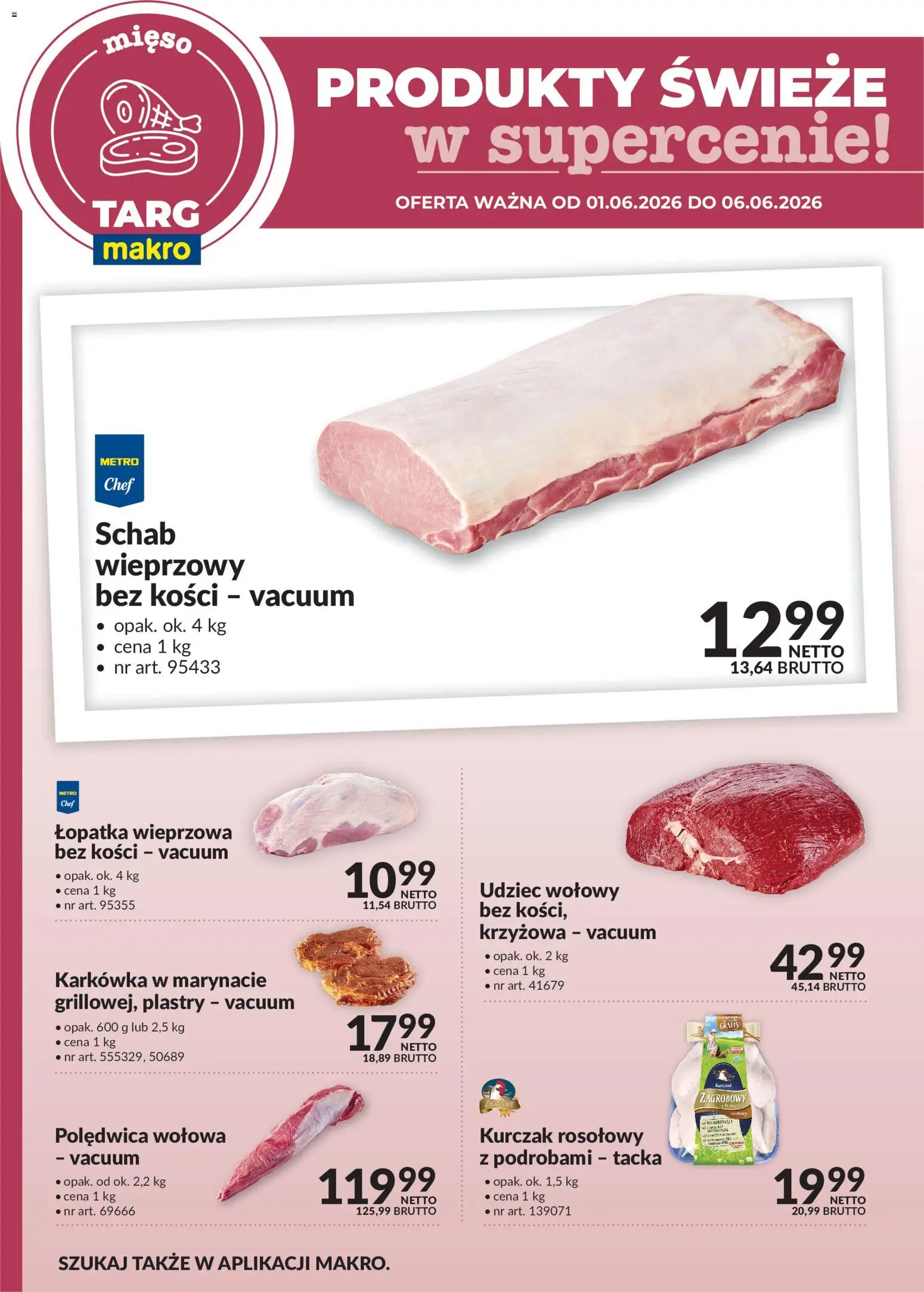 Makro gazetka - Produkty świeże w supercenie od 01.06.2026 | Strona: 1 | Produkty: Karkówka, Schab, Mięso, Schab wieprzowy