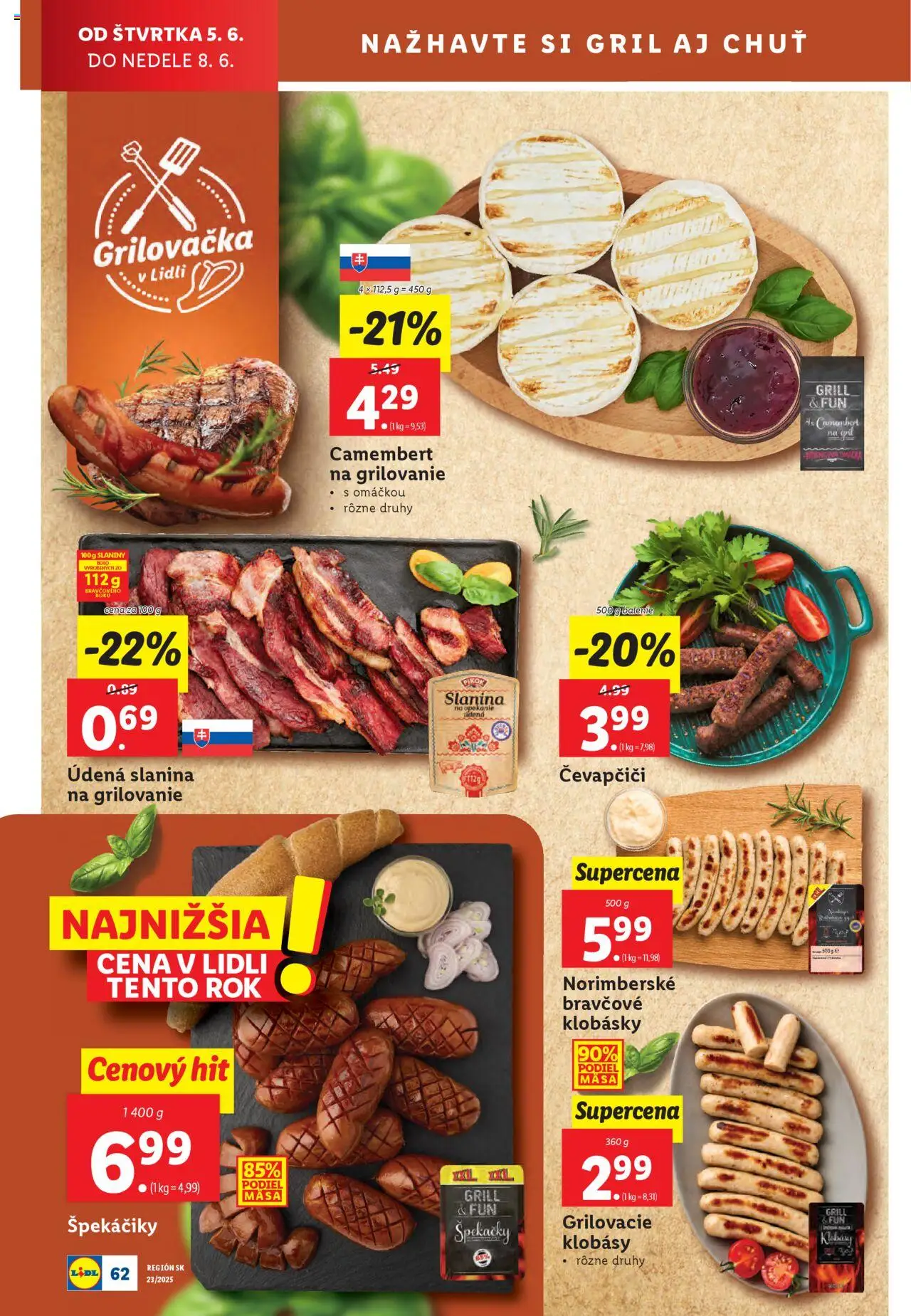 Nové Lidl akcie – leták je platný od 02.06.2025 | Strana: 82 | Produkty: Gril, Slanina, Omáčka