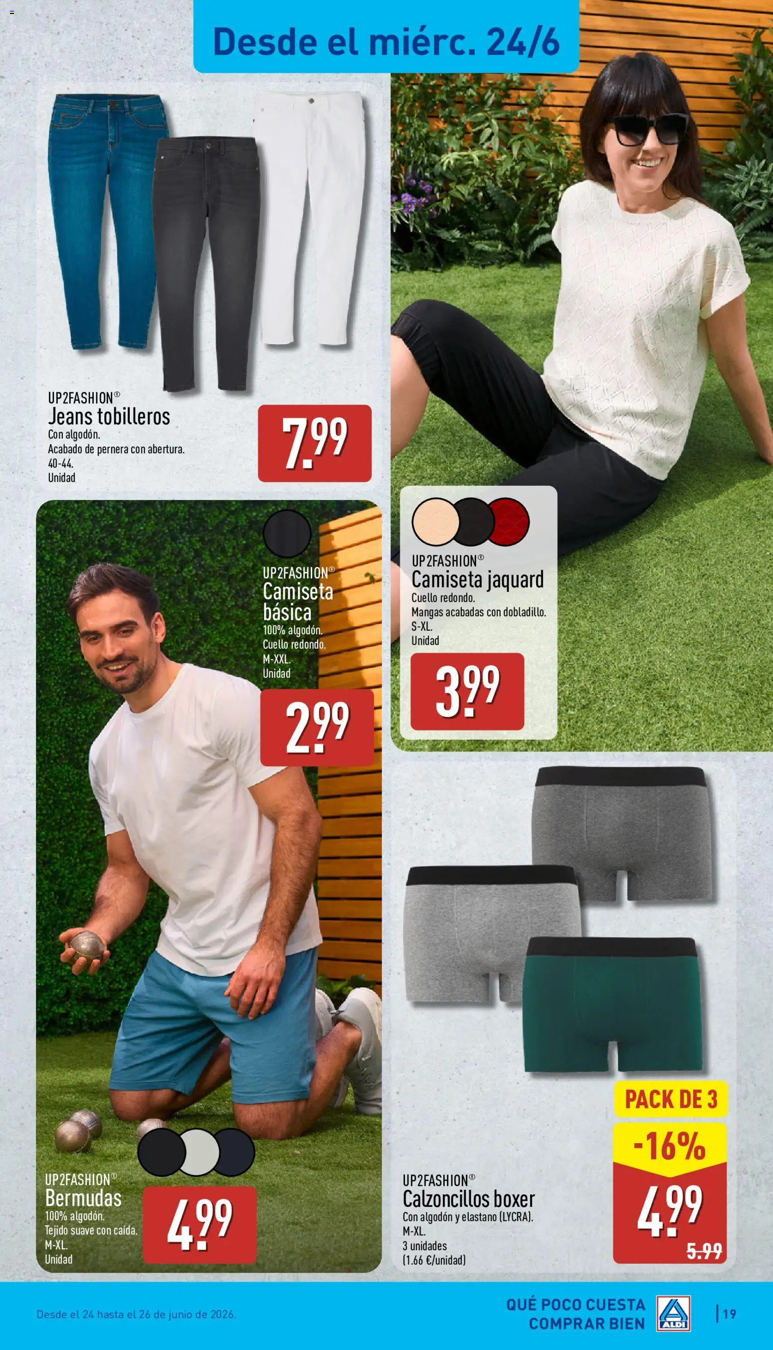Aldi folleto Península │ válido desde el 22.06.2026 | Página: 19 | Productos: Bermudas, Camiseta básica
