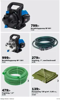 Biltema erbjudanden härliga oktober - Förhandsvisning av reklamblad från butik Biltema aktuell från 25/09/2026 | Sida: 13 | Produkter: Bevattningspump