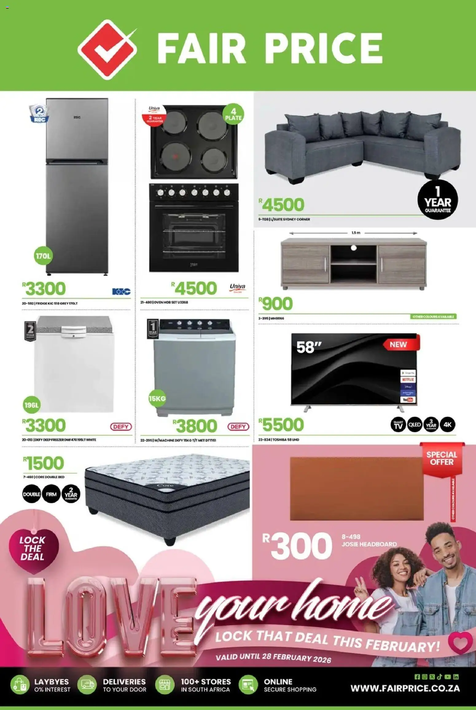 New Fair Price catalogue – valid from 01/02/2026 | Page: 1 | Products: Hob, Plate, Lock, Bed