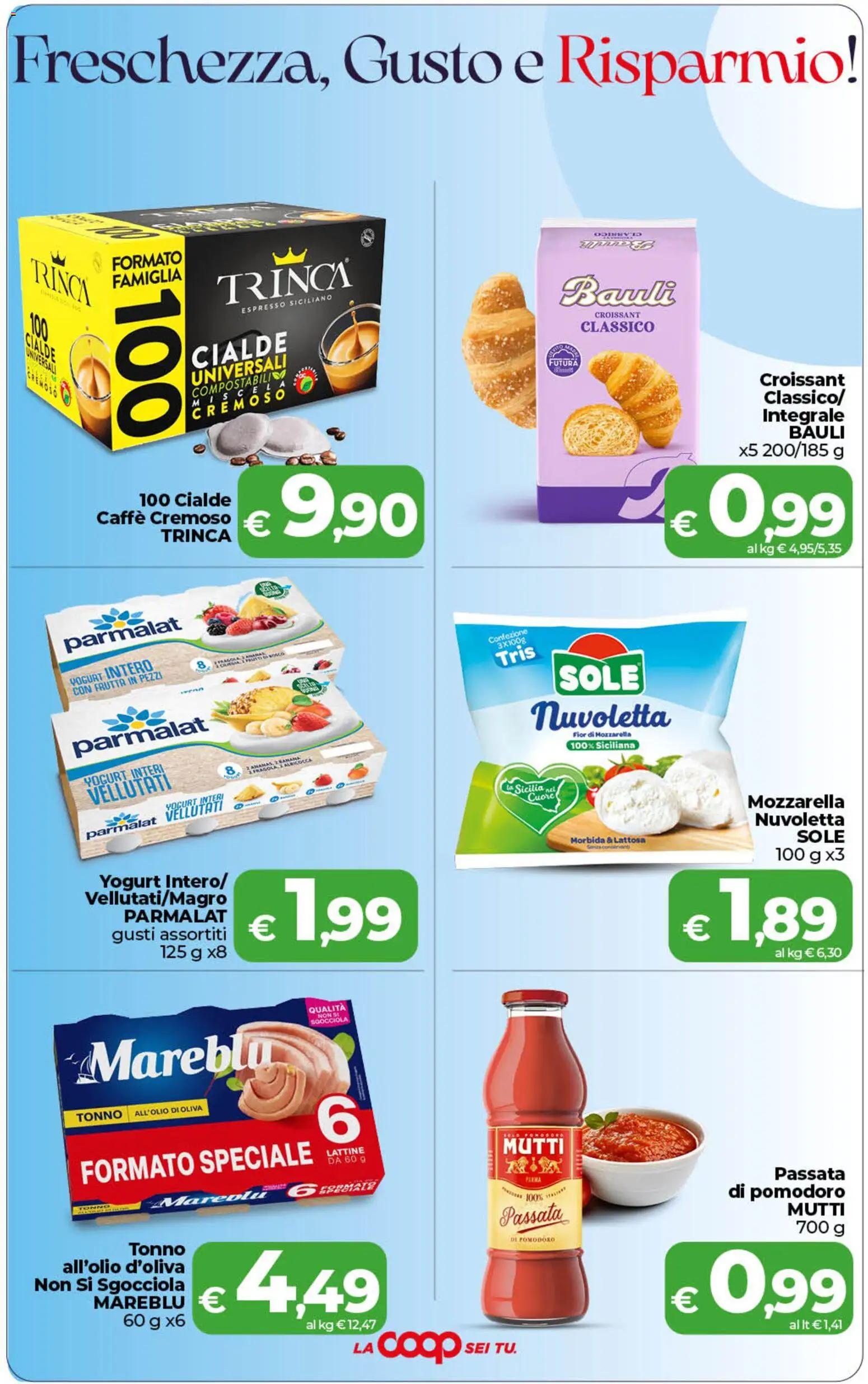 Volantino COOP del 11/08/2026 | Pagina: 2 | Prodotti: Frutta, Mozzarella, Tonno, Mutti
