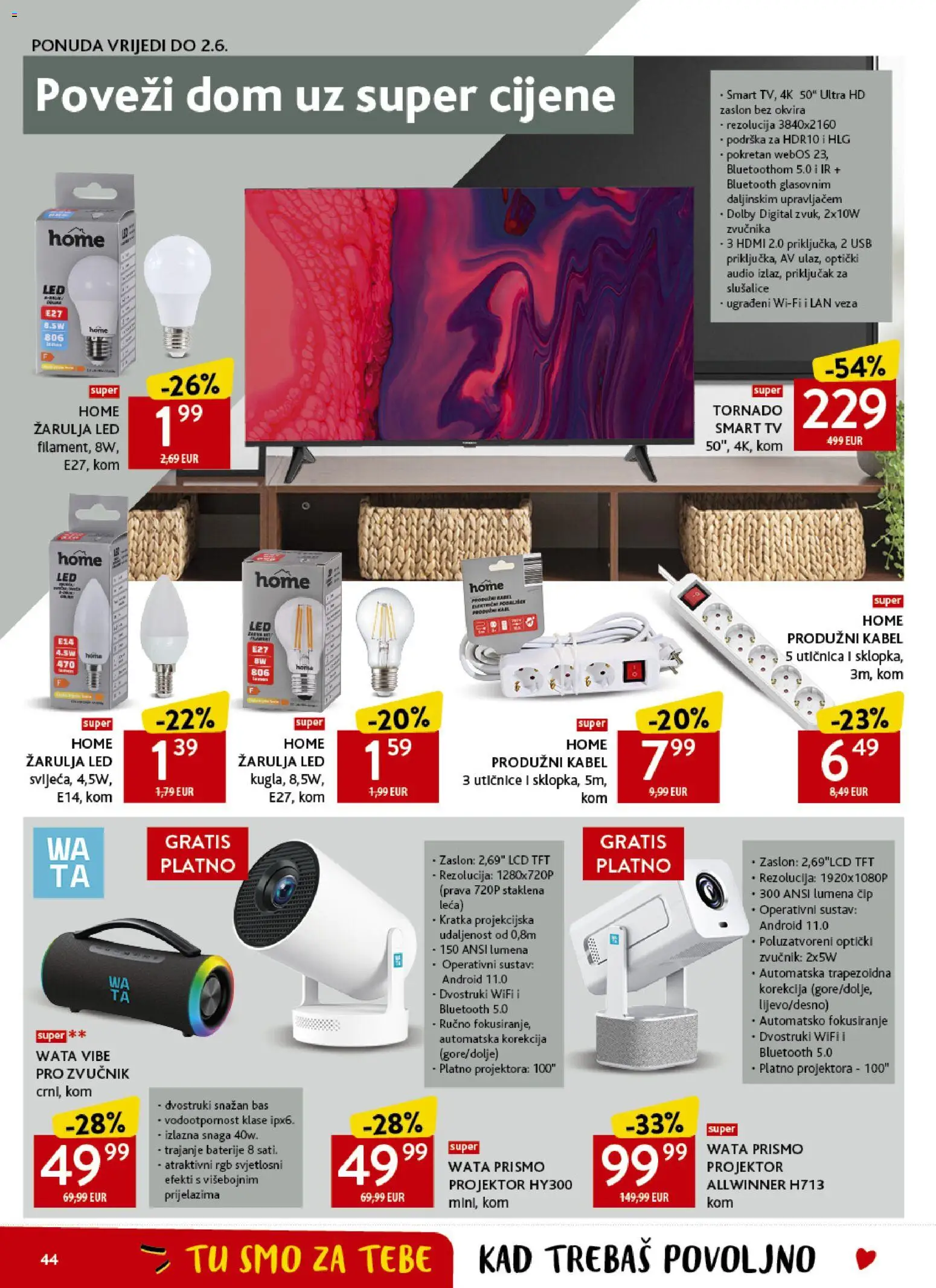 Konzum katalog | vrijedi od 20.05.2026 | Stranica: 44 | Proizvodi: Leća, Tv, Slušalice, Zvučnik