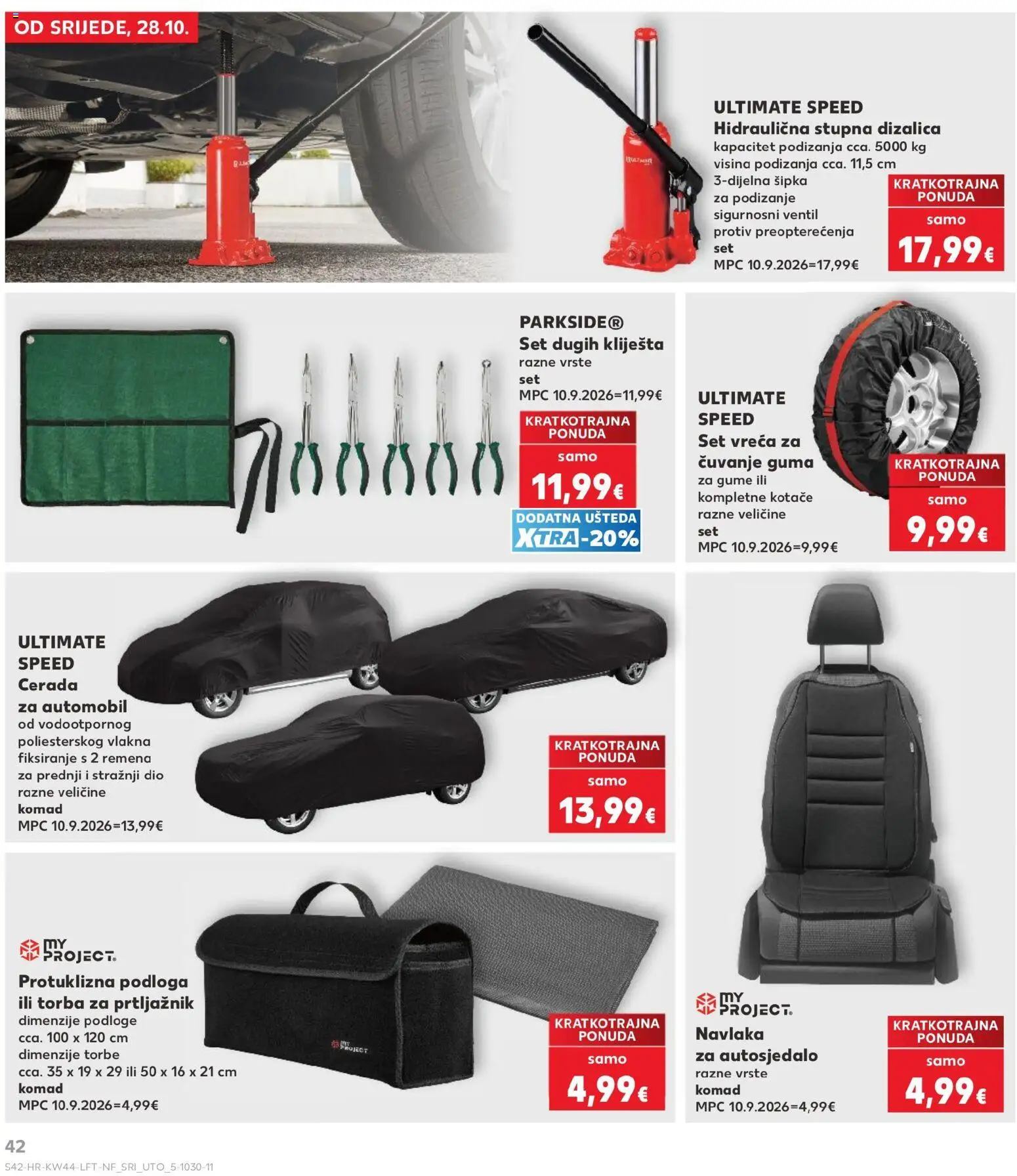 Kaufland katalog | vrijedi od 28.10.2026 | Stranica: 42 | Proizvodi: Podloga, Ventil, Kliješta, Torba