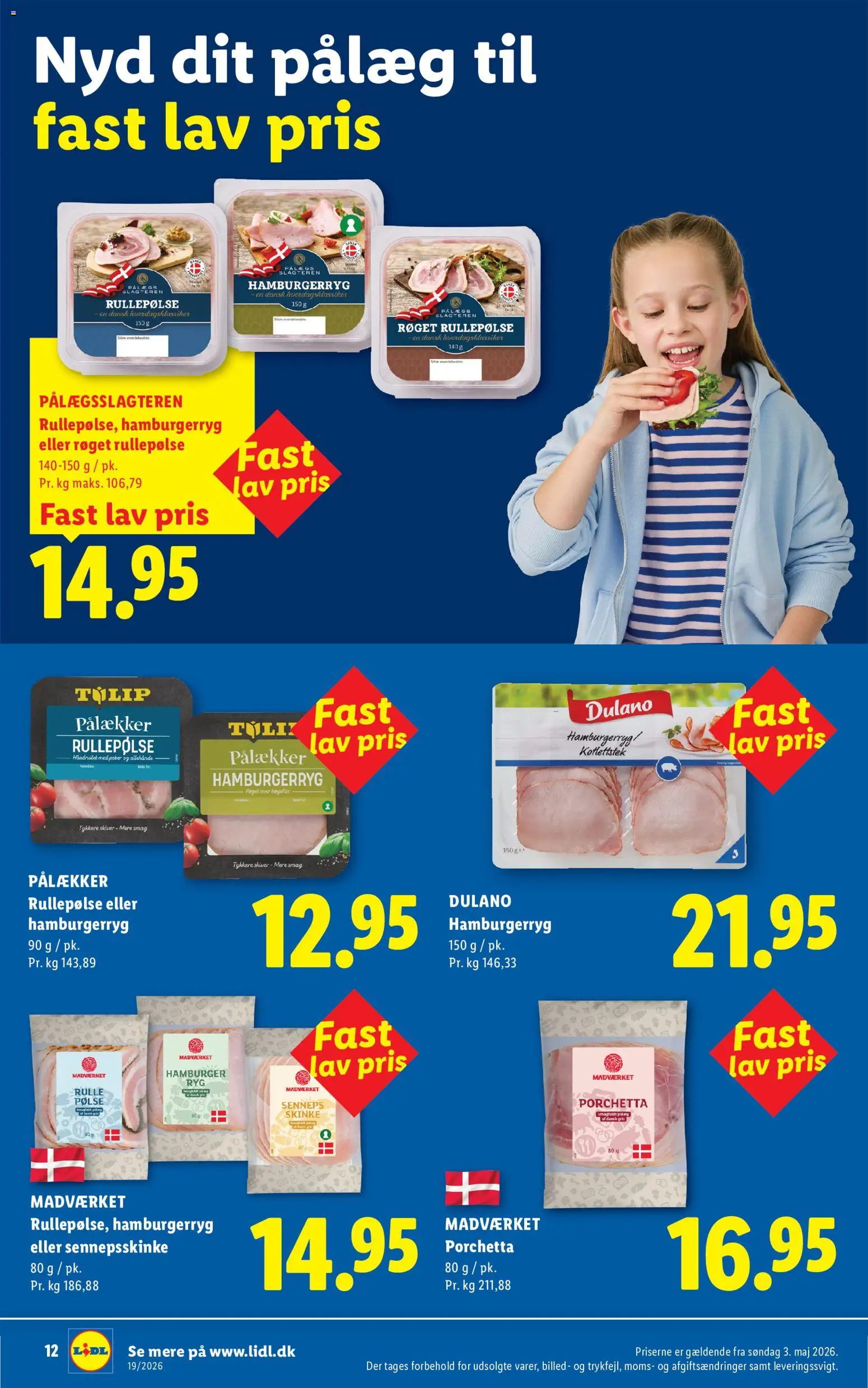 Lidl tilbudsavis – gyldig fra 03.05.2026 | Side: 12 | Produkter: Skinke, Pålæg, Rullepølse, Peber