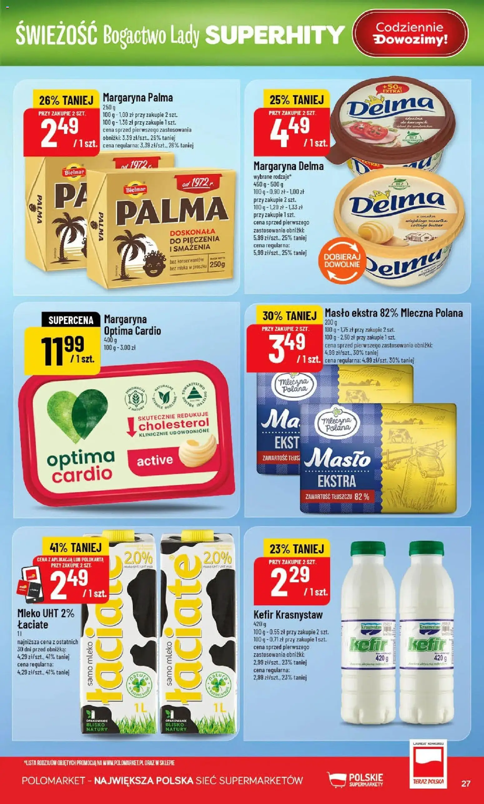 POLOmarket gazetka od 22.04.2026 | Strona: 27 | Produkty: Mleka, Margaryna, Mleko, Masło