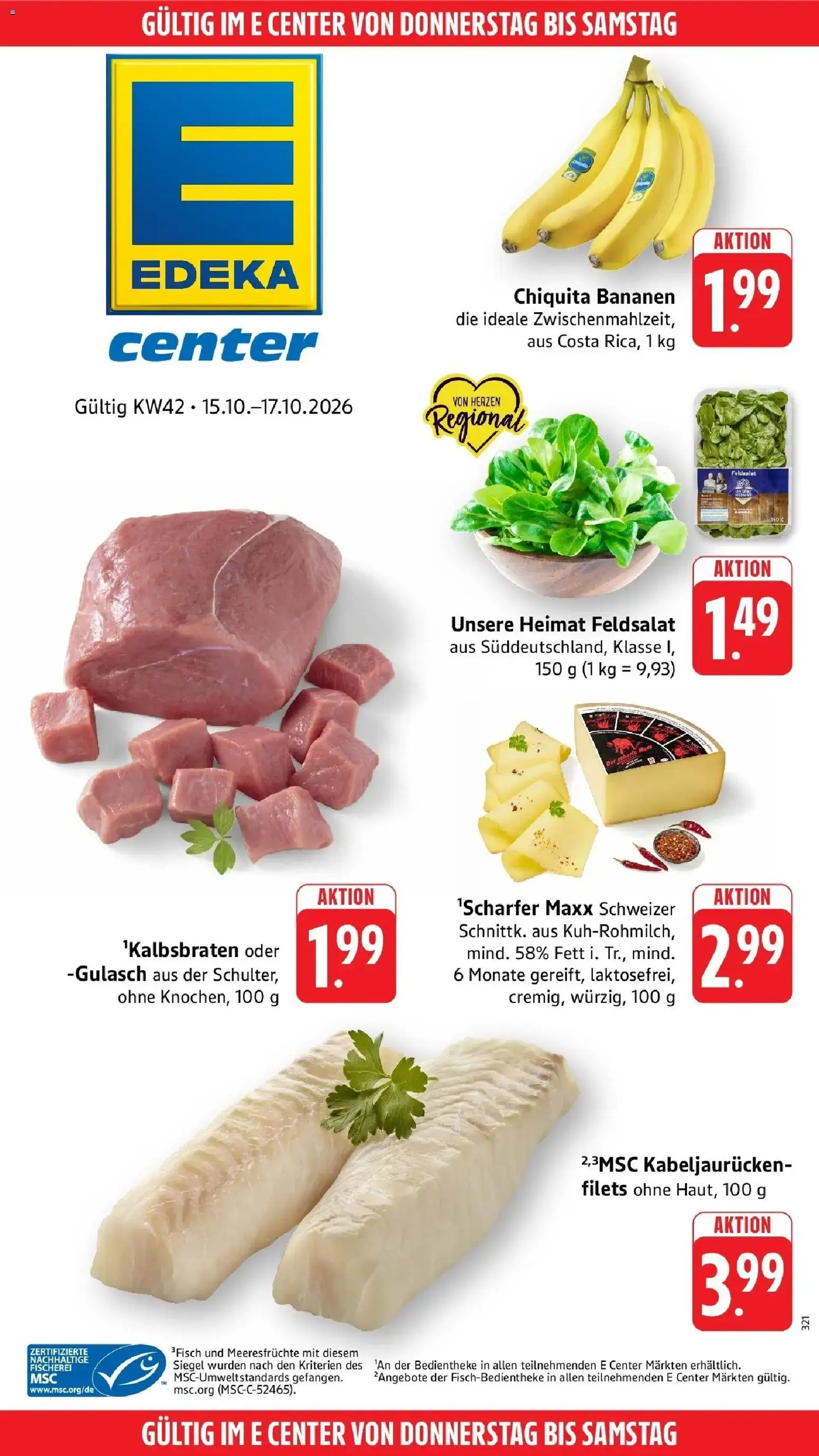 Edeka Prospekt Trier (ab 12.10.2026) » Angebote Online | Seite: 51 | Produkte: Bananen, Gulasch, Meeresfrüchte