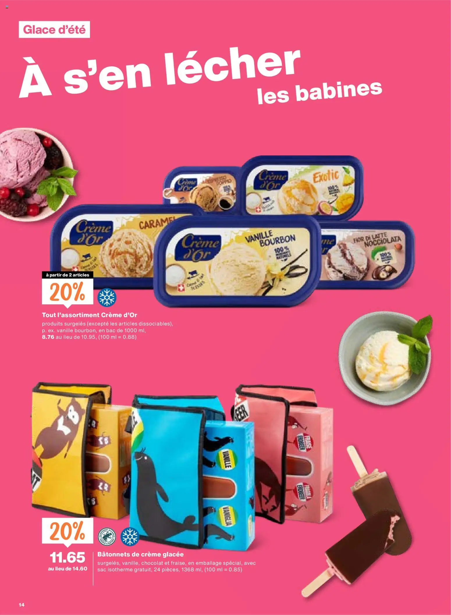 Migros aktionen FR – gültig ab 11.06.2026 | Seite: 14 | Produkte: Glace, Bourbon, Creme