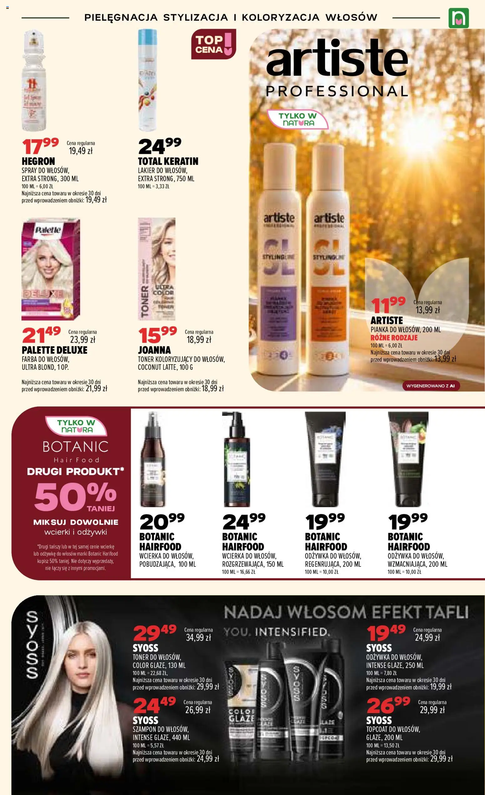 Drogerie Natura gazetka od 01.10.2026 | Strona: 15 | Produkty: Toner, Szampon, Odżywka