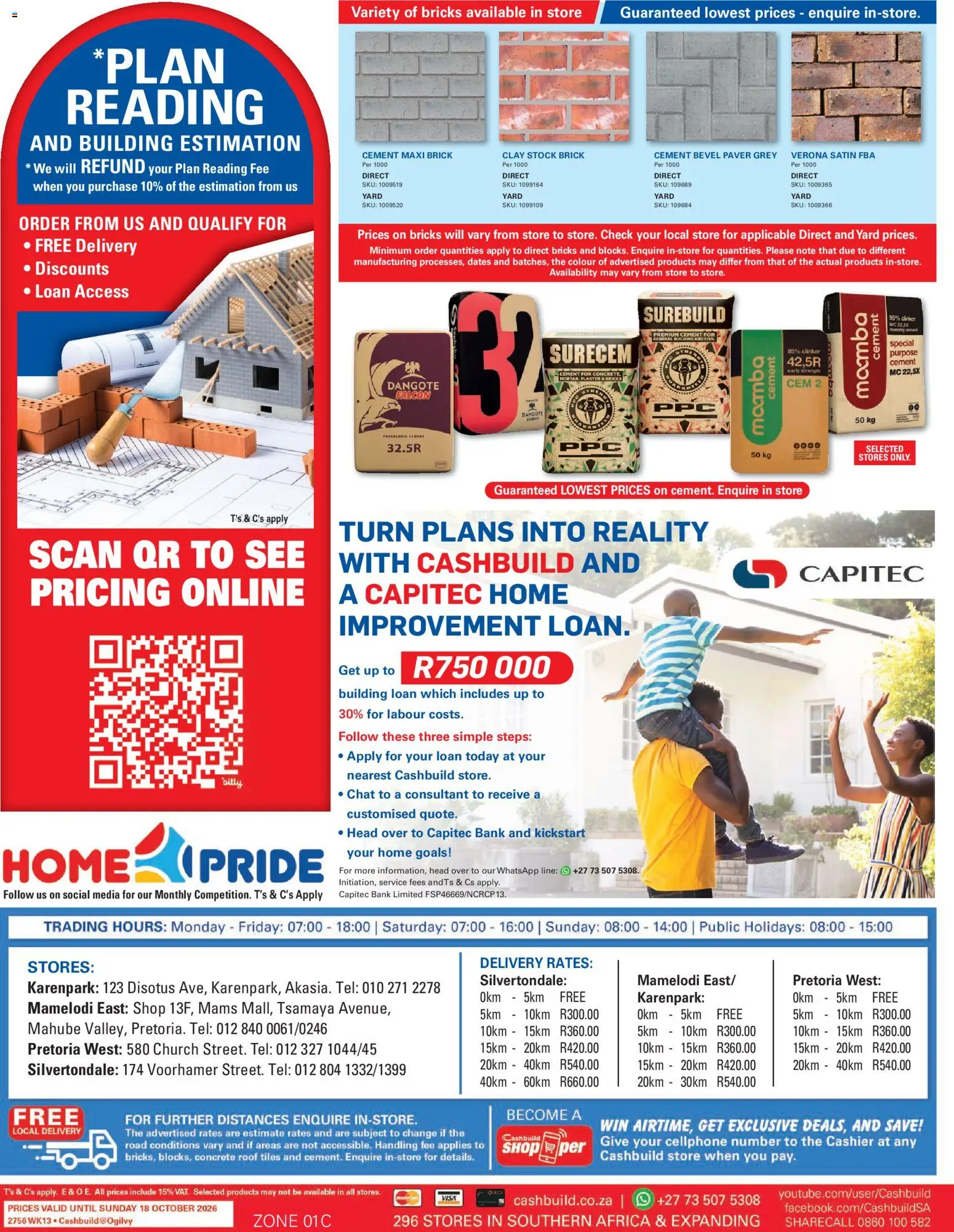 New Cashbuild catalogue – valid from 21/09/2026 | Page: 4 | Products: Dates, Stock, Cement, Clay