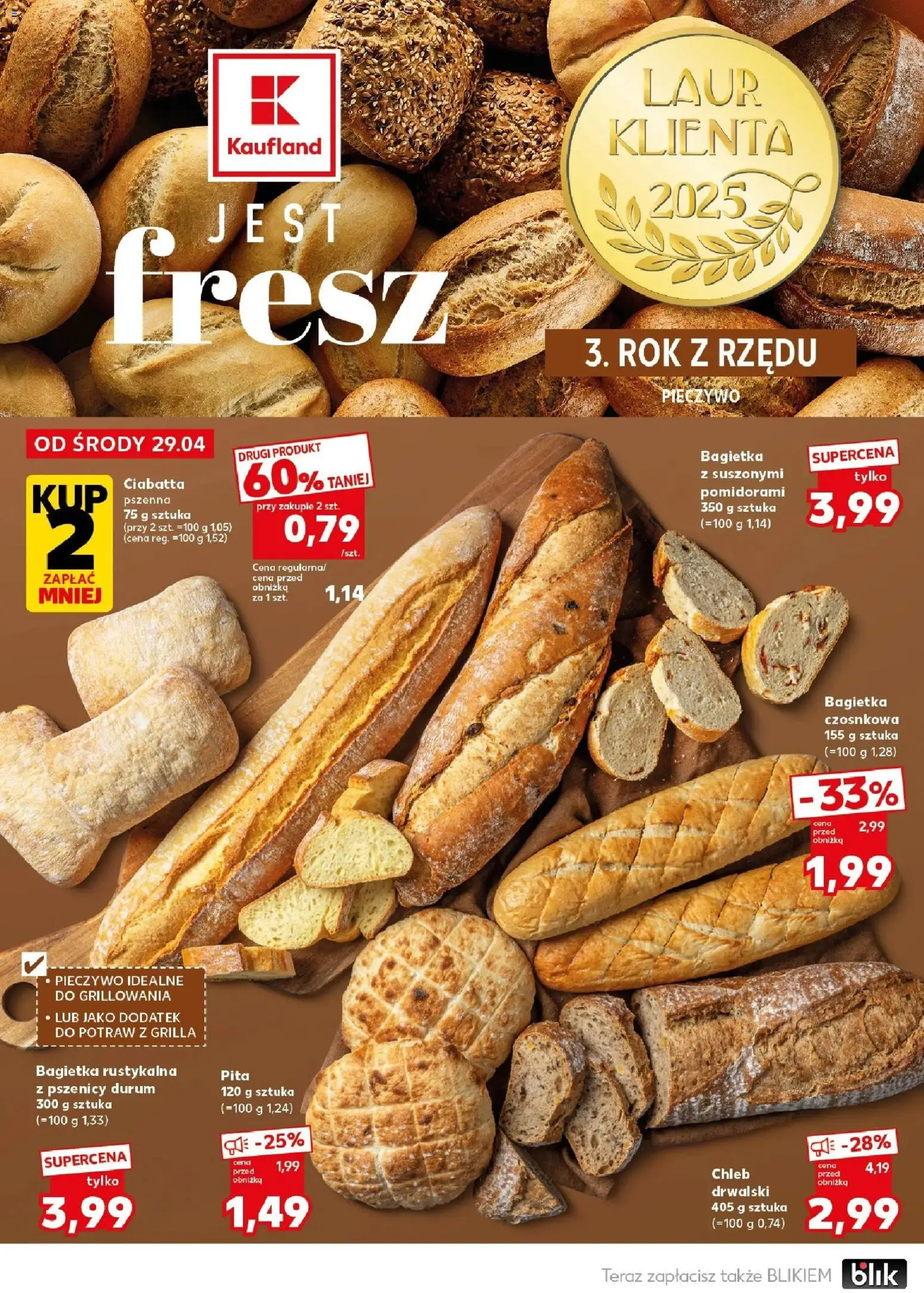 Kaufland gazetka - Mocny start od 04.05.2026 | Strona: 20 | Produkty: Pieczywo, Bagietka czosnkowa, Bagietka, Ciabatta