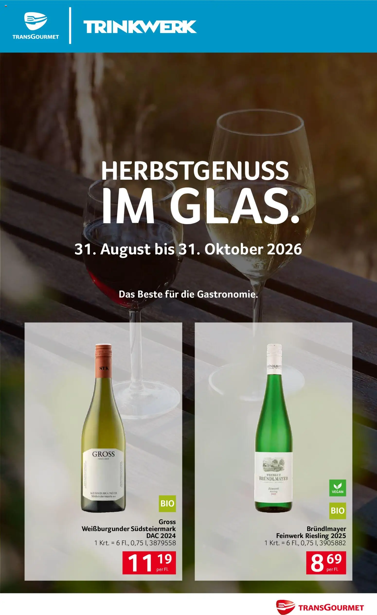 Transgourmet Trinkwerk Herbst gültig ab 30.08.2026 | Seite: 1