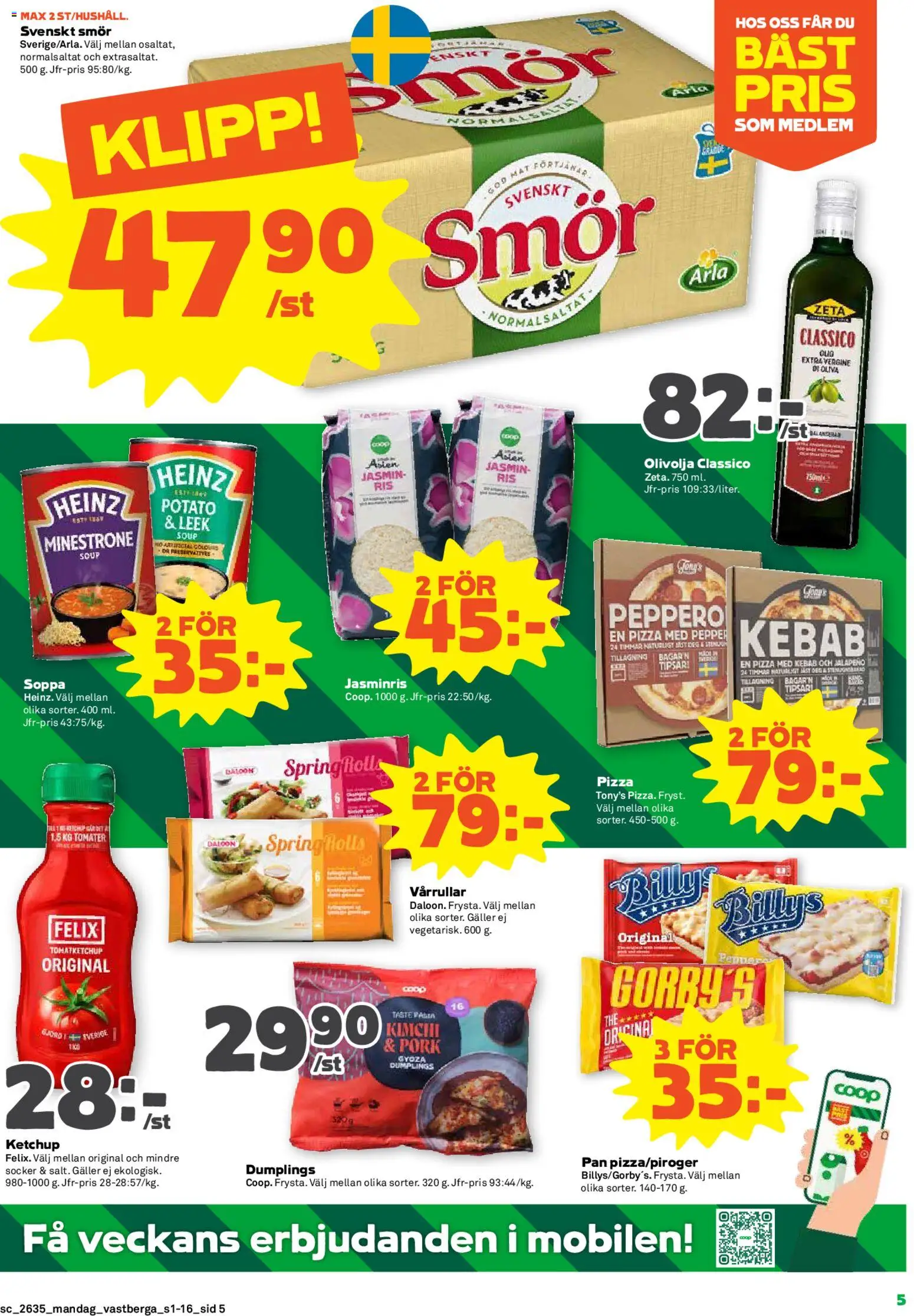 Coop Forum reklamblad aktuell från 24/08/2026 | Sida: 5 | Produkter: Galler, Jasminris, Ketchup, Soppa