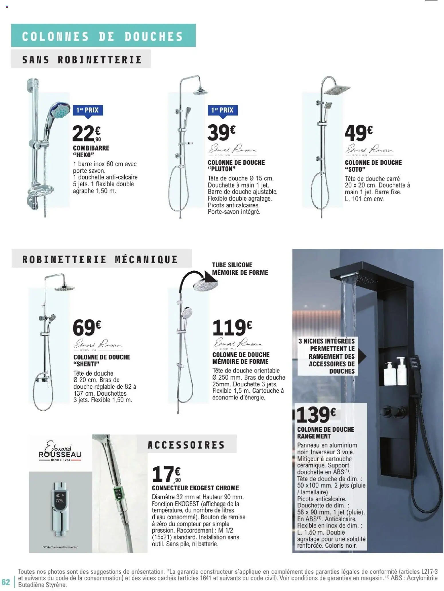 {H1} | Page: 62 | Produits: Colonne, Colonne de douche, Porte, Douche