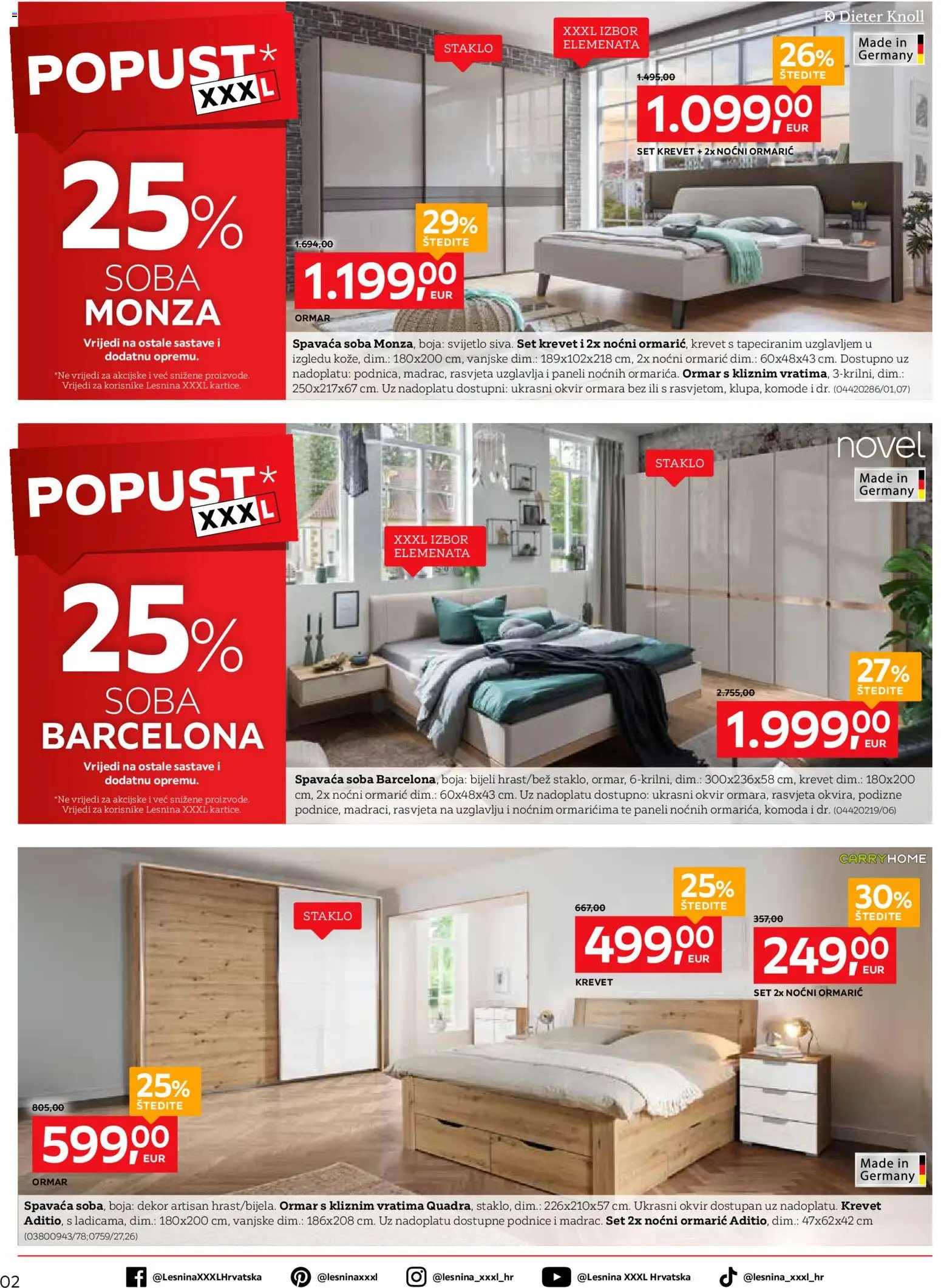 Lesnina katalog | vrijedi od 01.06.2026 | Stranica: 2 | Proizvodi: Krevet, Ormar, Spavaća soba, Noćni ormarić