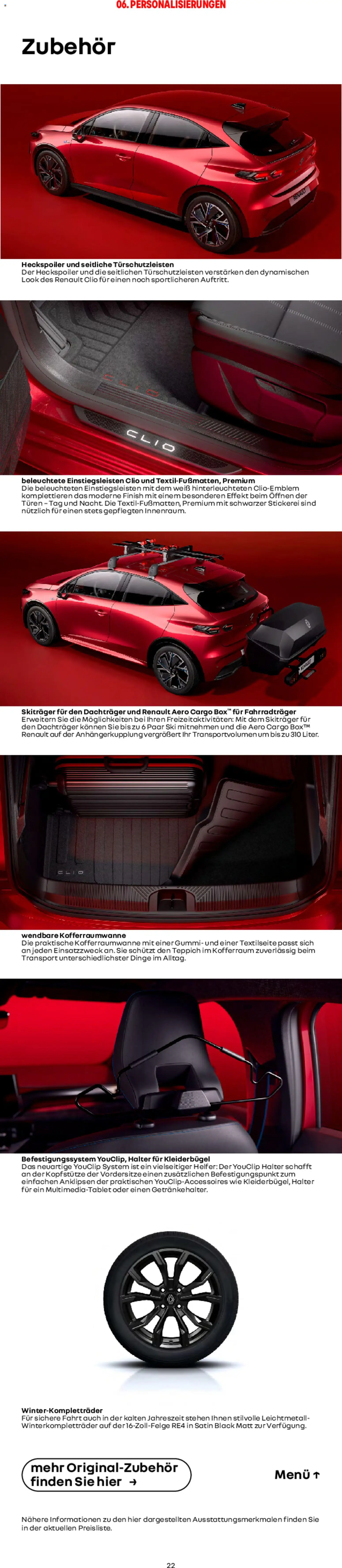 Renault Neuer Clio – gültig ab 01.10.2025 | Seite: 22 | Produkte: Box, Teppich, Kleiderbügel, Finish