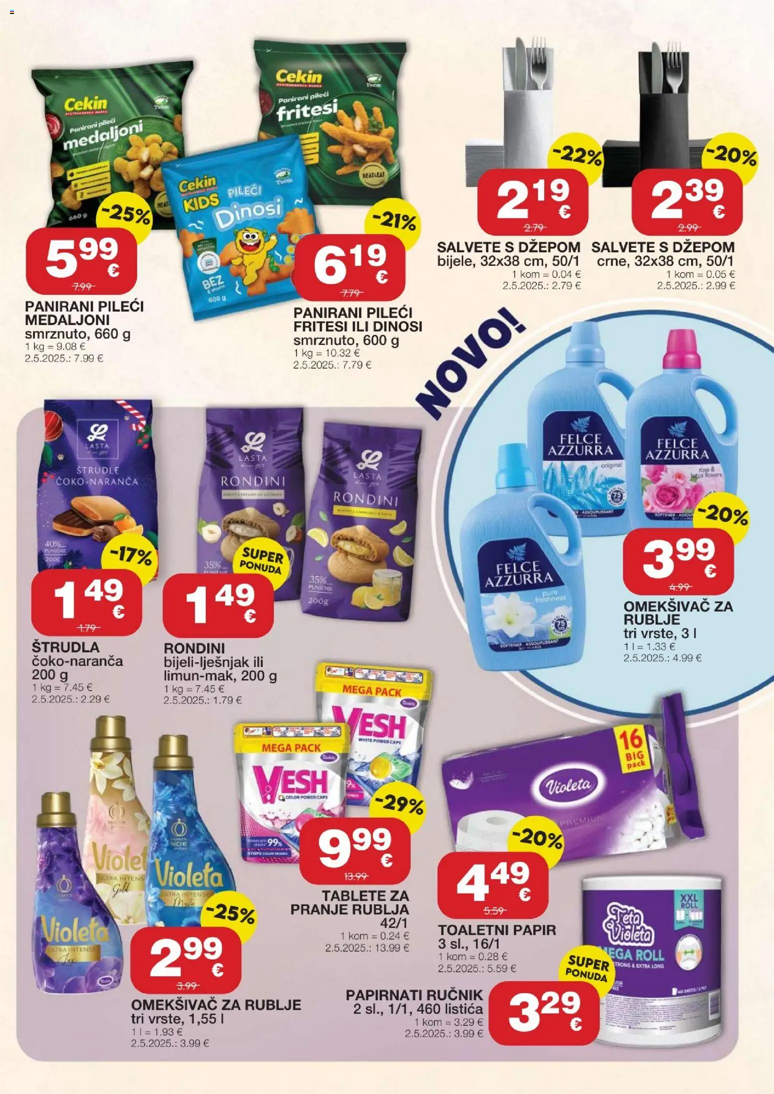 Stanić Diskont katalog | vrijedi od 05.03.2026 | Stranica: 11 | Proizvodi: Pileći medaljoni, Omekšivač, Ručnik, Toaletni papir