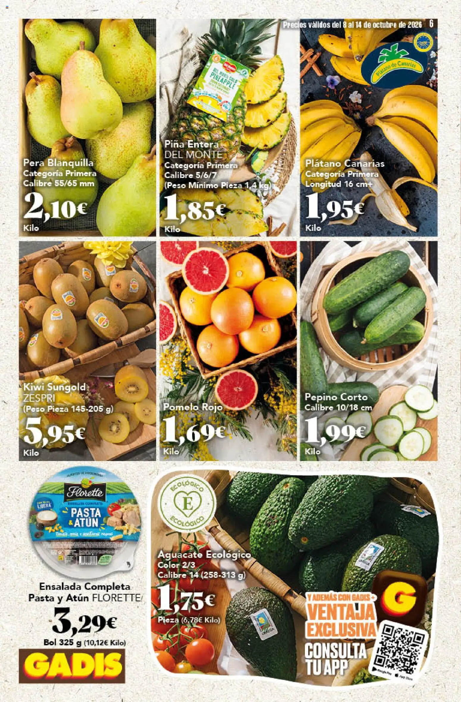 Gadis - folleto │ válido desde el 08/10/2026 | Página: 6 | Productos: Aguacate, Atún, Peso, Pomelo