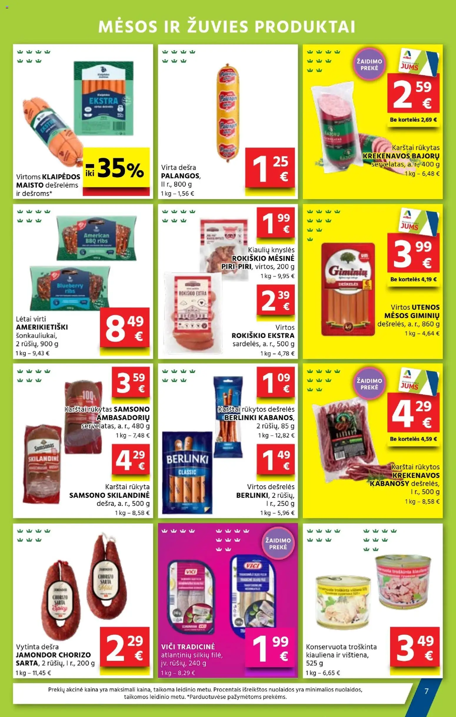 AIBE akcijos nuo 04.06.2026 | Puslapis: 7 | Prekių: Dešrelės, Dešra, Kiauliena