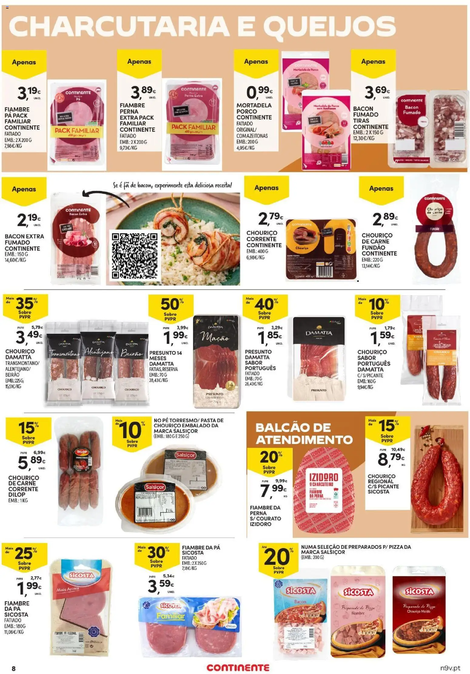 Continente Toda a gente poupa em tudo │ válido de 29/10/2026 | Página: 8 | Produtos: Azeitonas, Presunto, Chouriço, Pá