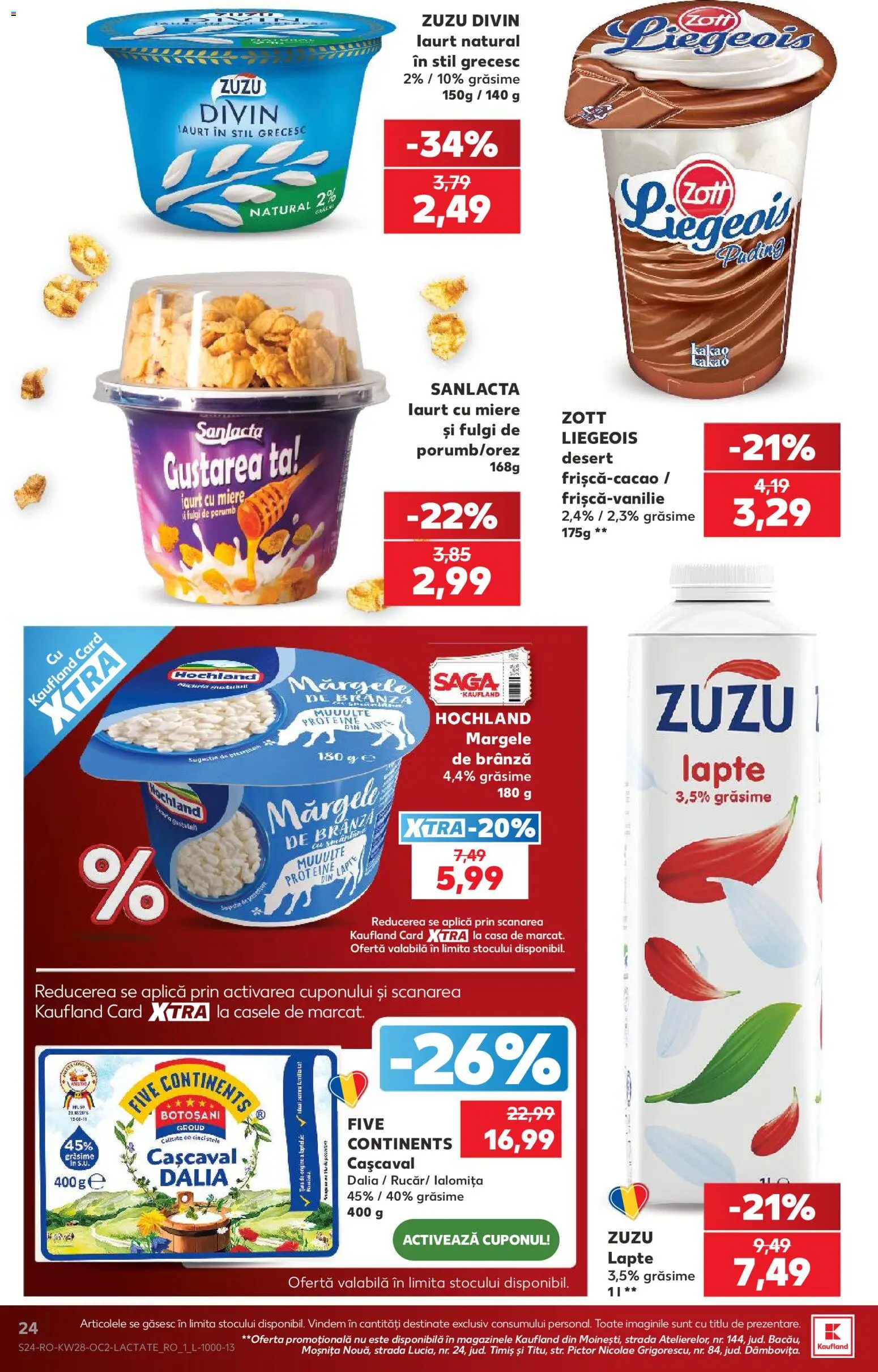 Noul catalog Kaufland – valabil de la 08.07.2026 | Pagină: 24 | Produse: Masaüstü kılıfı, Brânză, Iaurt, Fulgi