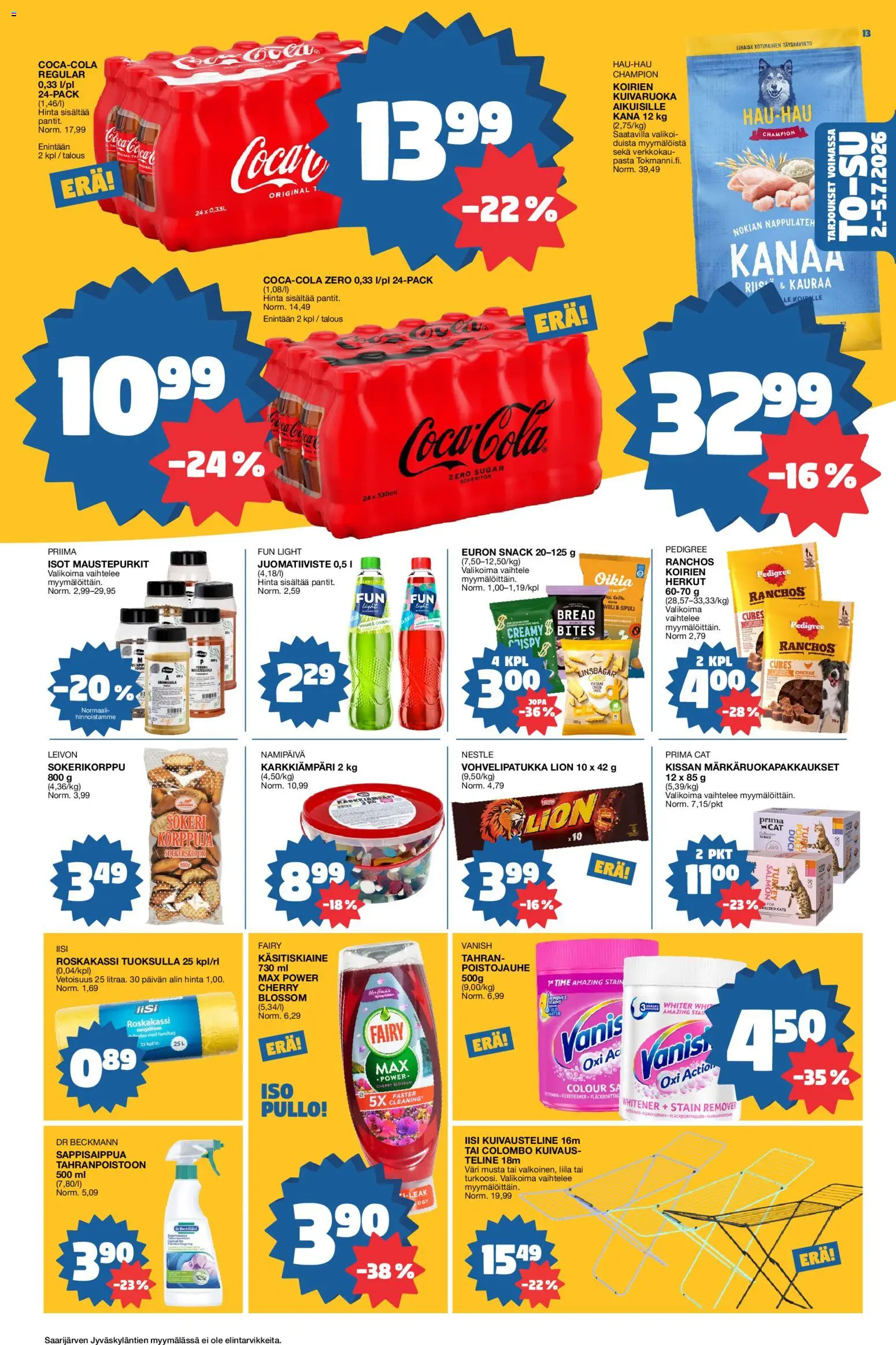 Tokmanni tarjoukset – voimassa 29/06/2026 alkaen | Sivu: 13 | Tuotteet: Kana, Pasta