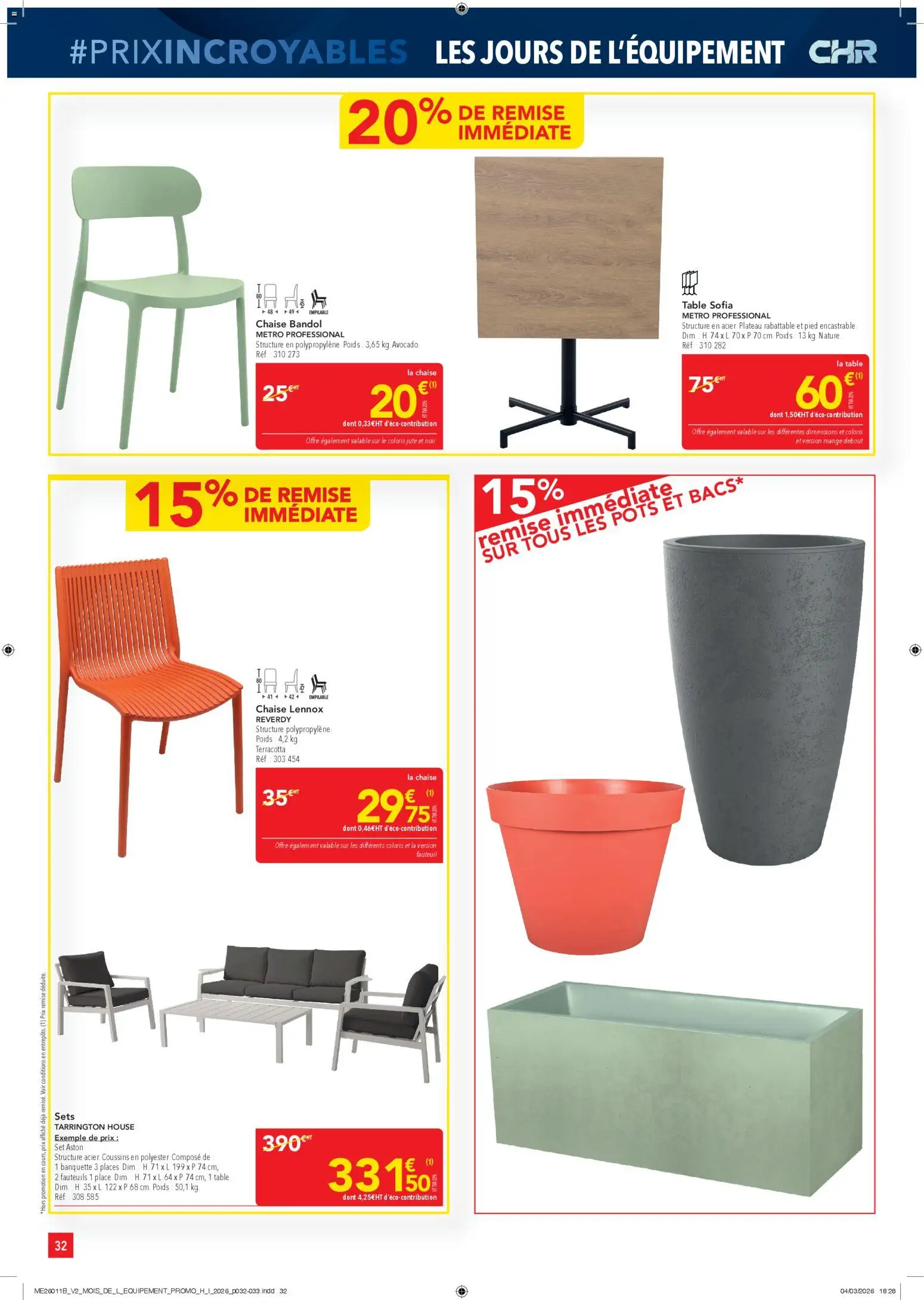 {H1} | Page: 32 | Produits: Plateau, Poids, Fauteuil, Table