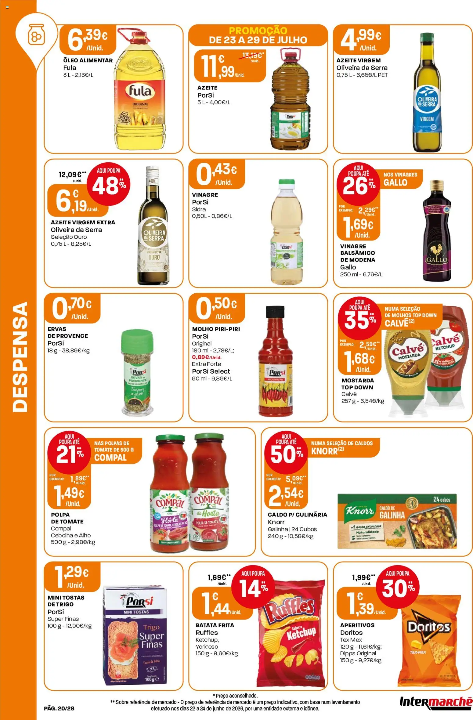 Intermarché Folheto Contact │ válido de 23/07/2026 | Página: 20 | Produtos: Batata, Tostas, Base, Óleo