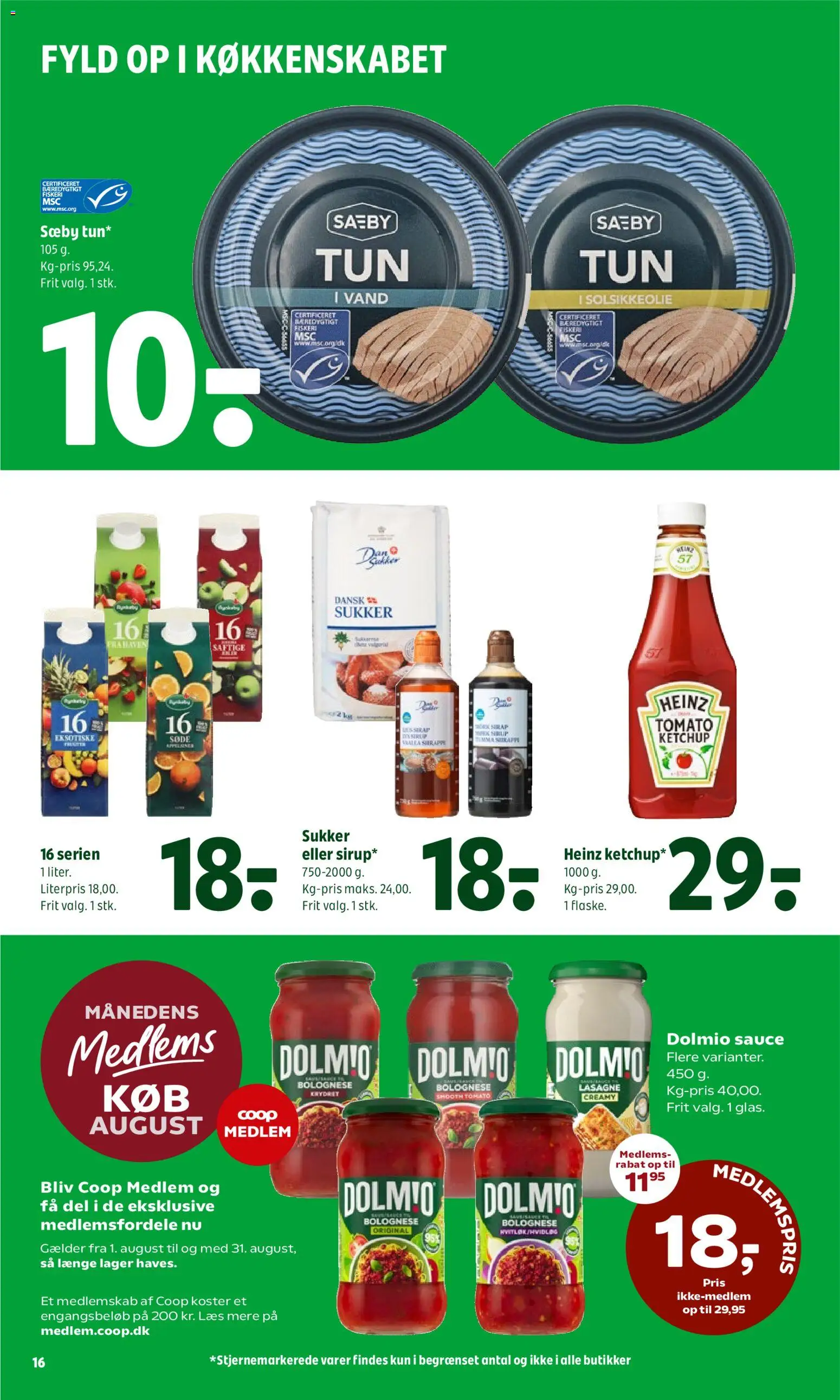 Coop 365 tilbudsavis – gyldig fra 13/08/2026 | Side: 21 | Produkter: Ketchup, Solsikkeolie, Sukker, Lasagne