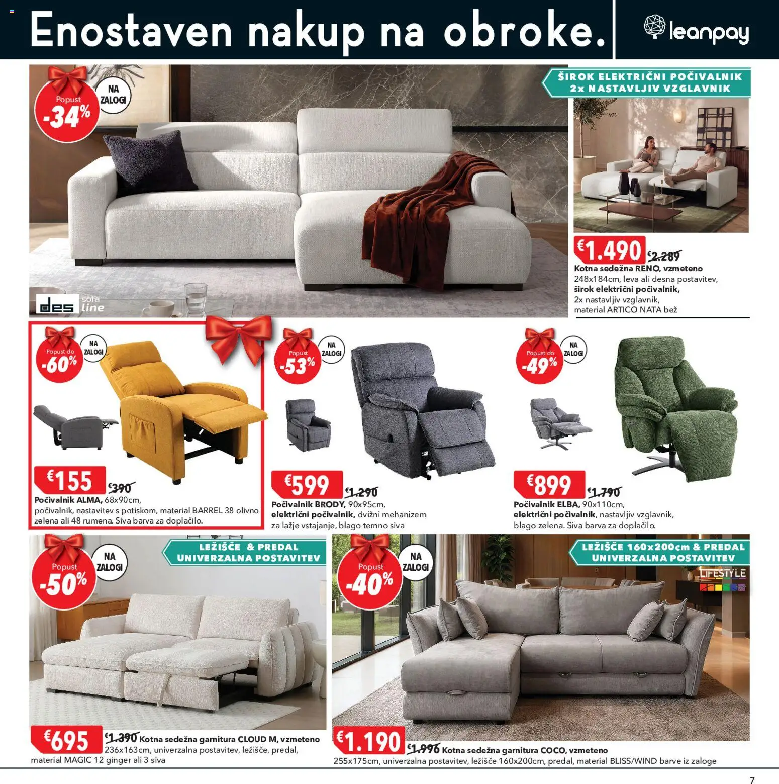 Novi Harvey Norman katalog ponudbe – veljaven od 16.09.2026 | Stran: 7 | Izdelki: Ležišče, Sedezna garnitura, Barva, Zelena