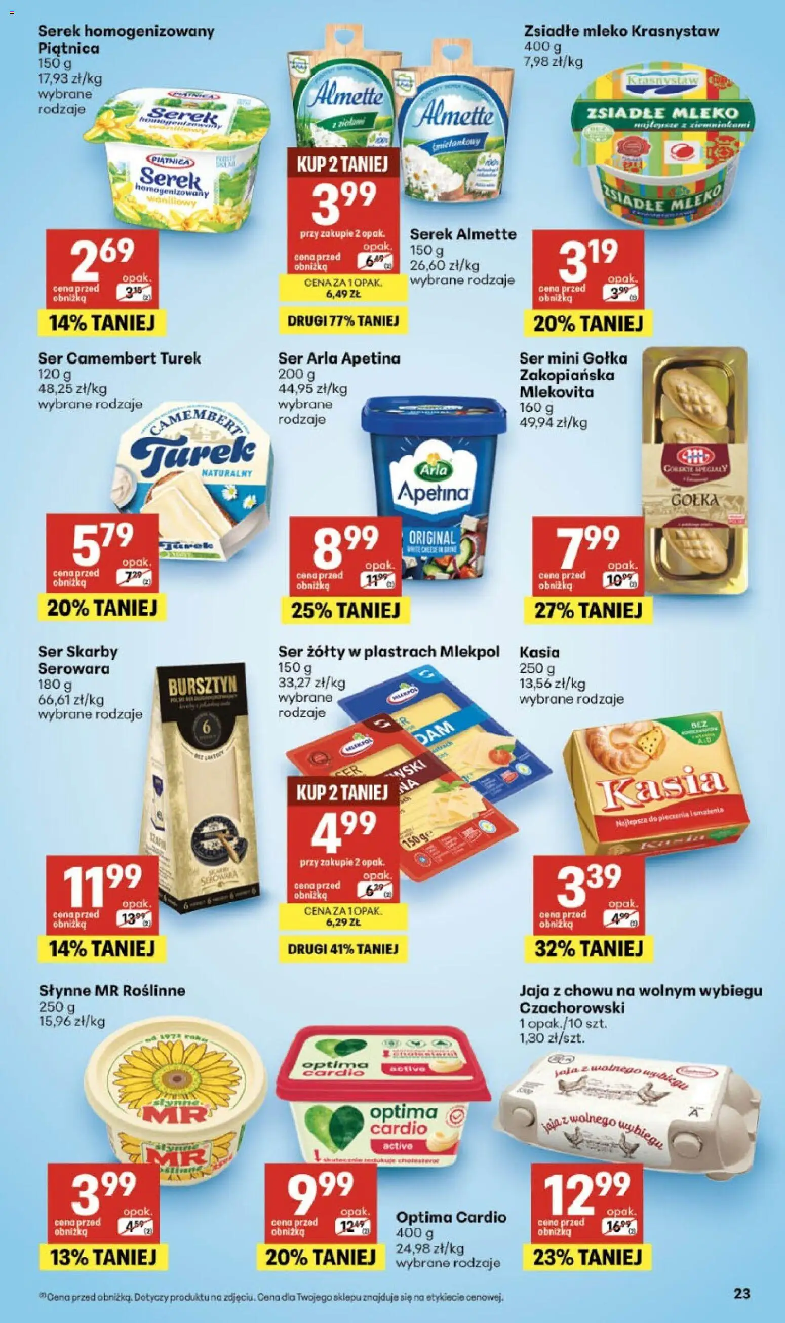 Delikatesy Centrum gazetka od 16.07.2026 | Strona: 23 | Produkty: Ser żółty, Ser camembert, Camembert, Jaja