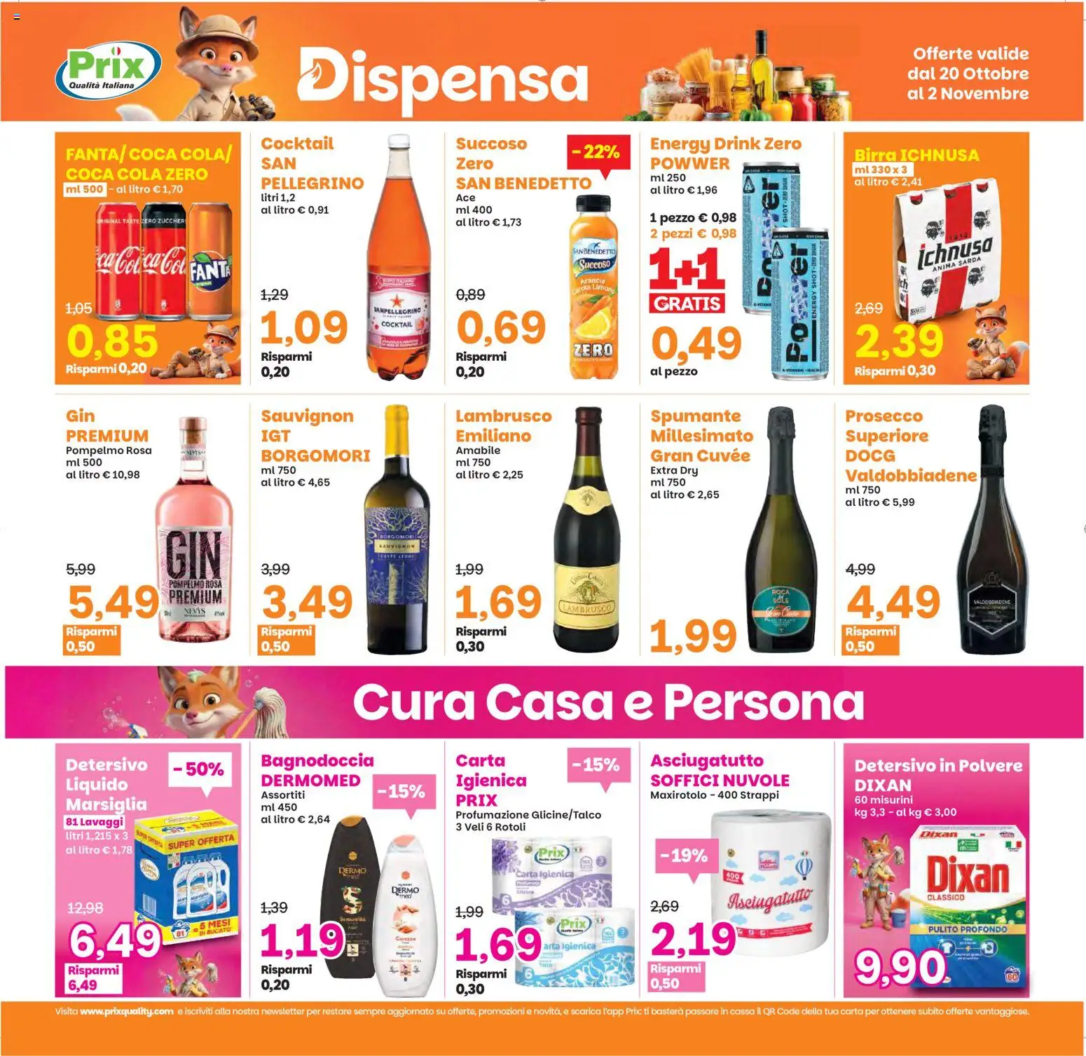 Volantino Prix del 20/10/2026 | Pagina: 19 | Prodotti: Birra, Detersivo in polvere, Lambrusco, Coca Cola