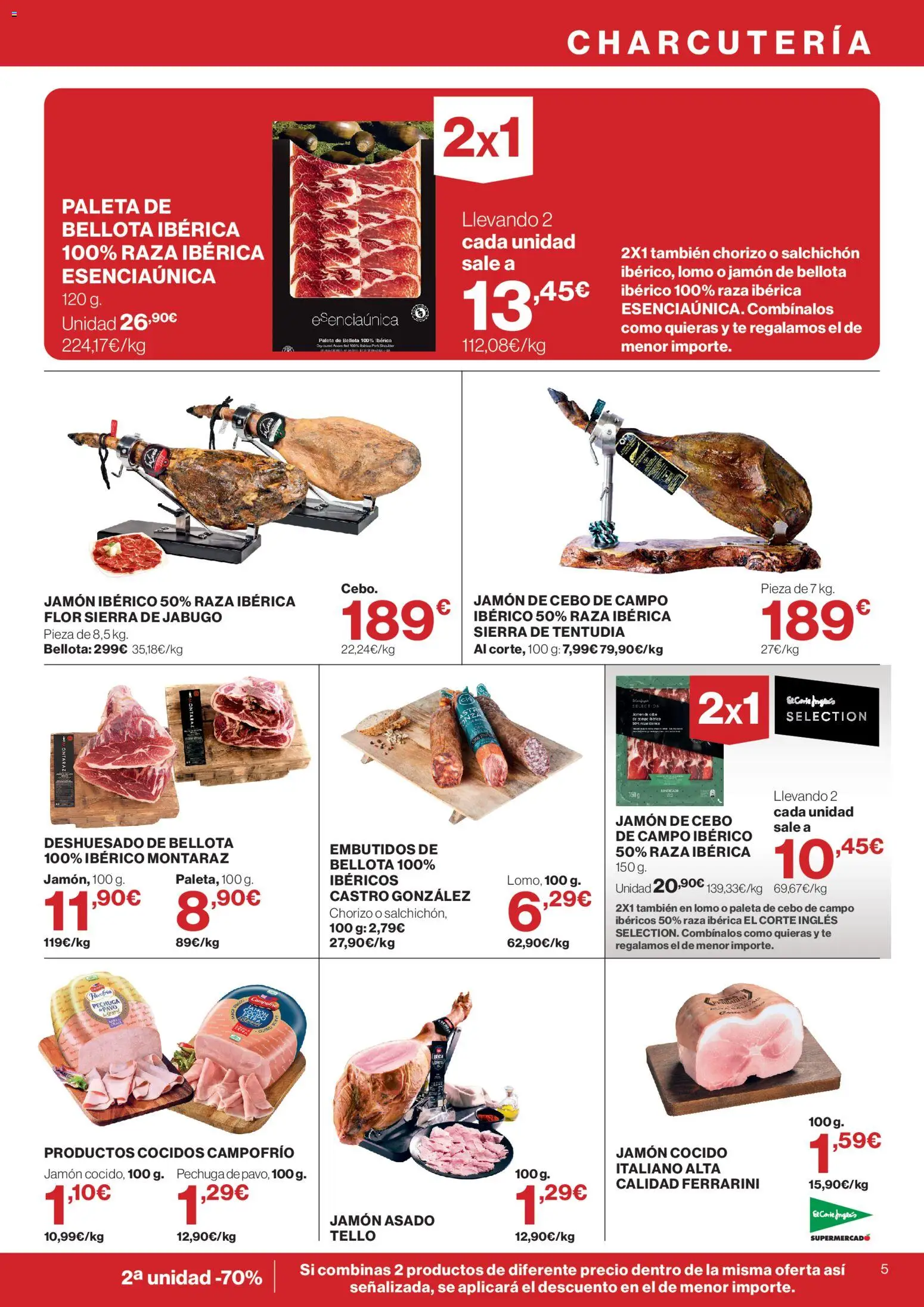 El Corte Inglés ofertas │ válido desde el 30/07/2026 | Página: 5 | Productos: Jamón ibérico, Jamón cocido, Té, Νυχτικό